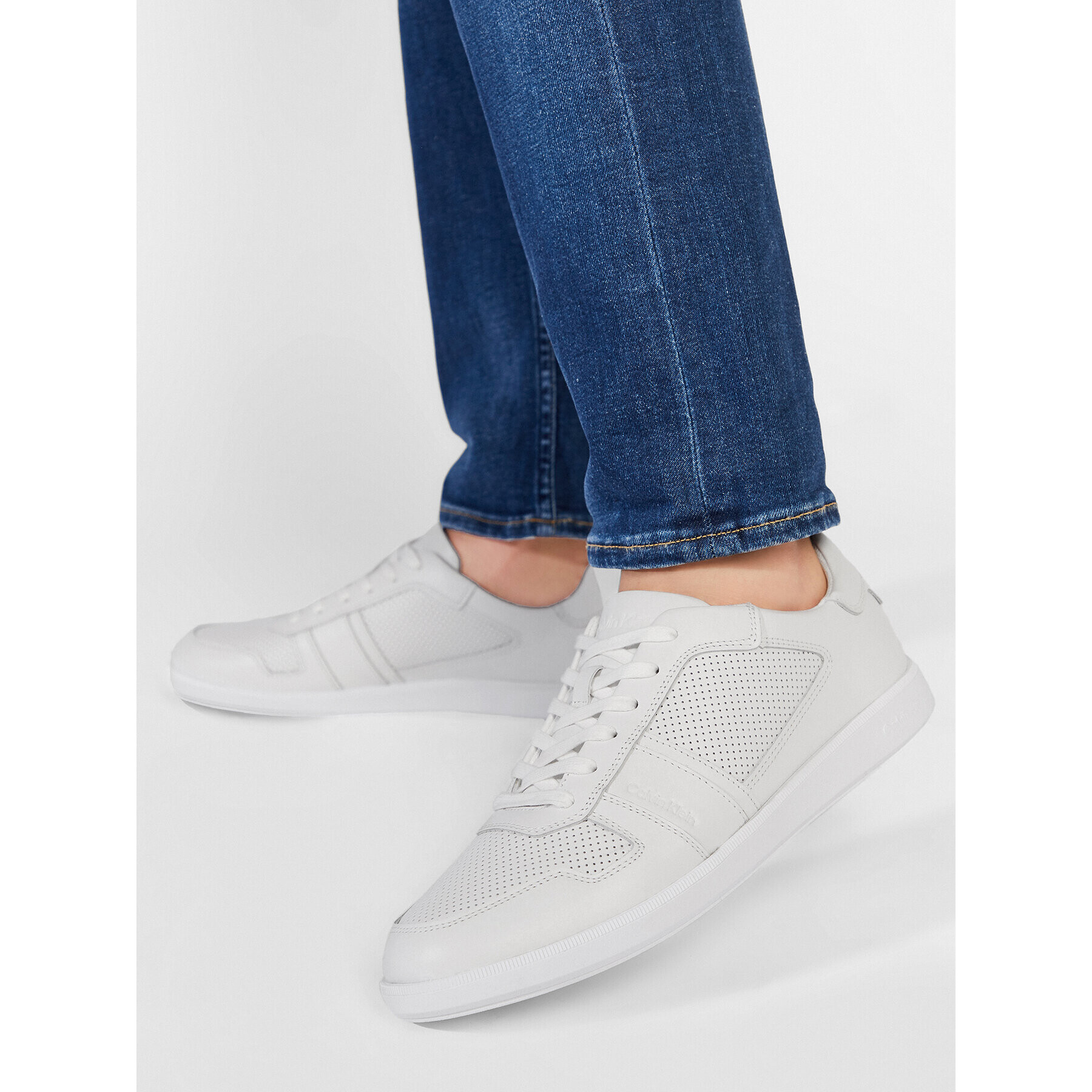 Calvin Klein Сникърси Low Top Lace Up Lth HM0HM00471 Бял - Pepit.bg