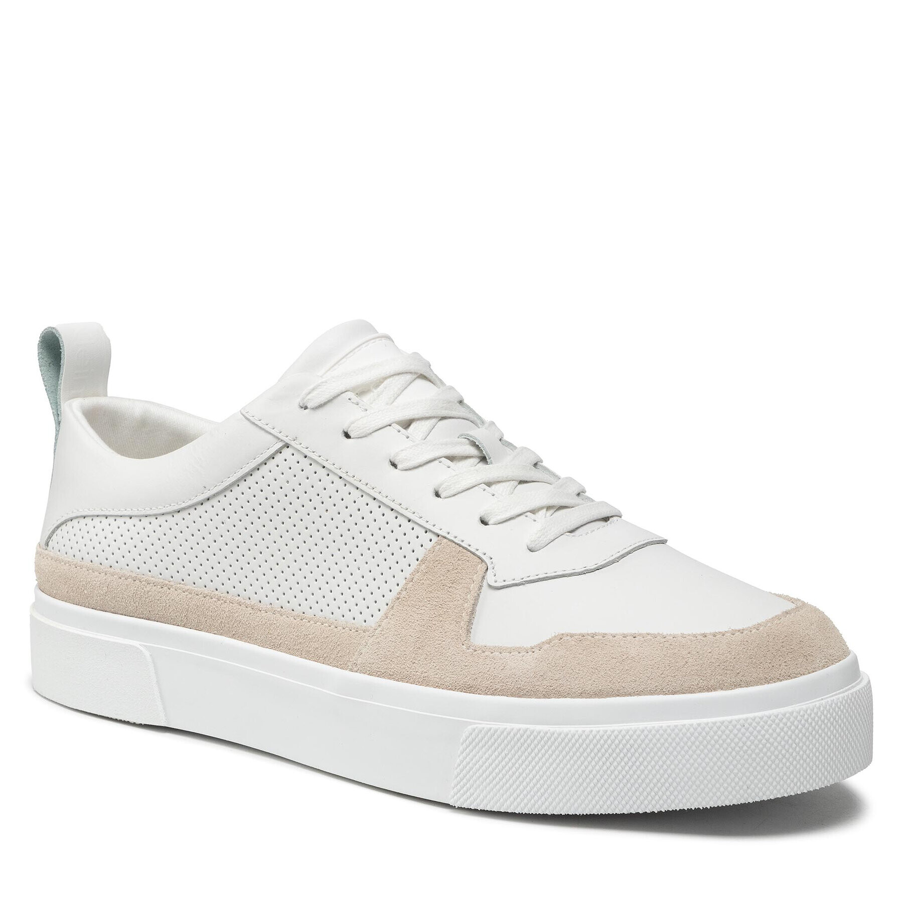 Calvin Klein Сникърси Low Top Lace Up Lth HM0HM00495 Бял - Pepit.bg