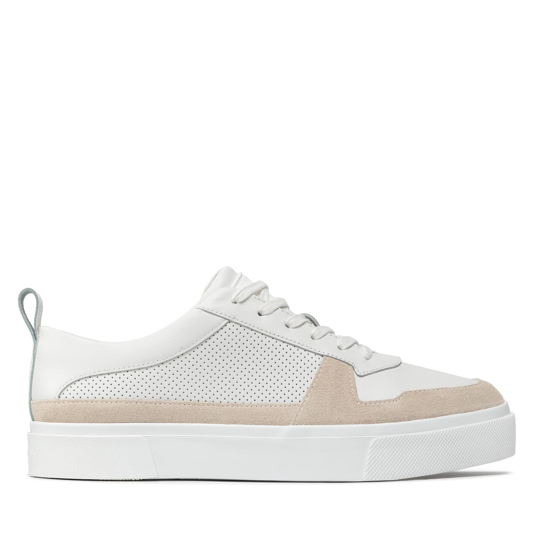Calvin Klein Сникърси Low Top Lace Up Lth HM0HM00495 Бял - Pepit.bg