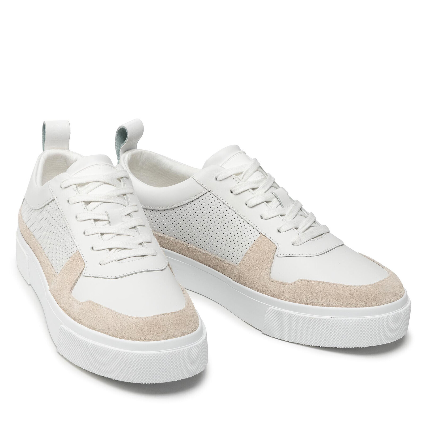 Calvin Klein Сникърси Low Top Lace Up Lth HM0HM00495 Бял - Pepit.bg