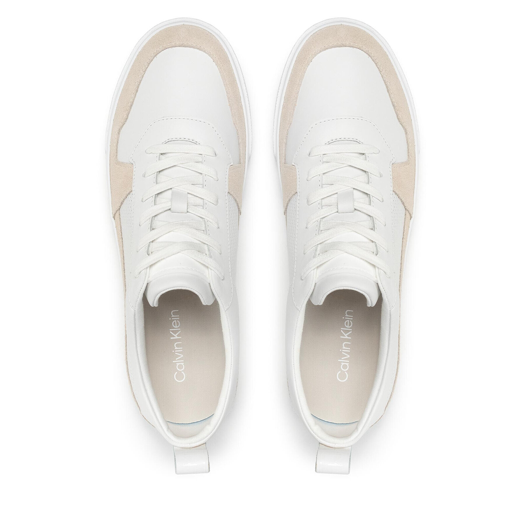 Calvin Klein Сникърси Low Top Lace Up Lth HM0HM00495 Бял - Pepit.bg