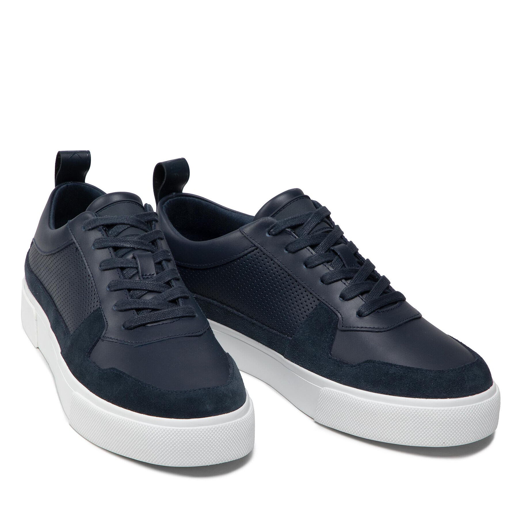 Calvin Klein Сникърси Low Top Lace Up Lth HM0HM00495 Тъмносин - Pepit.bg