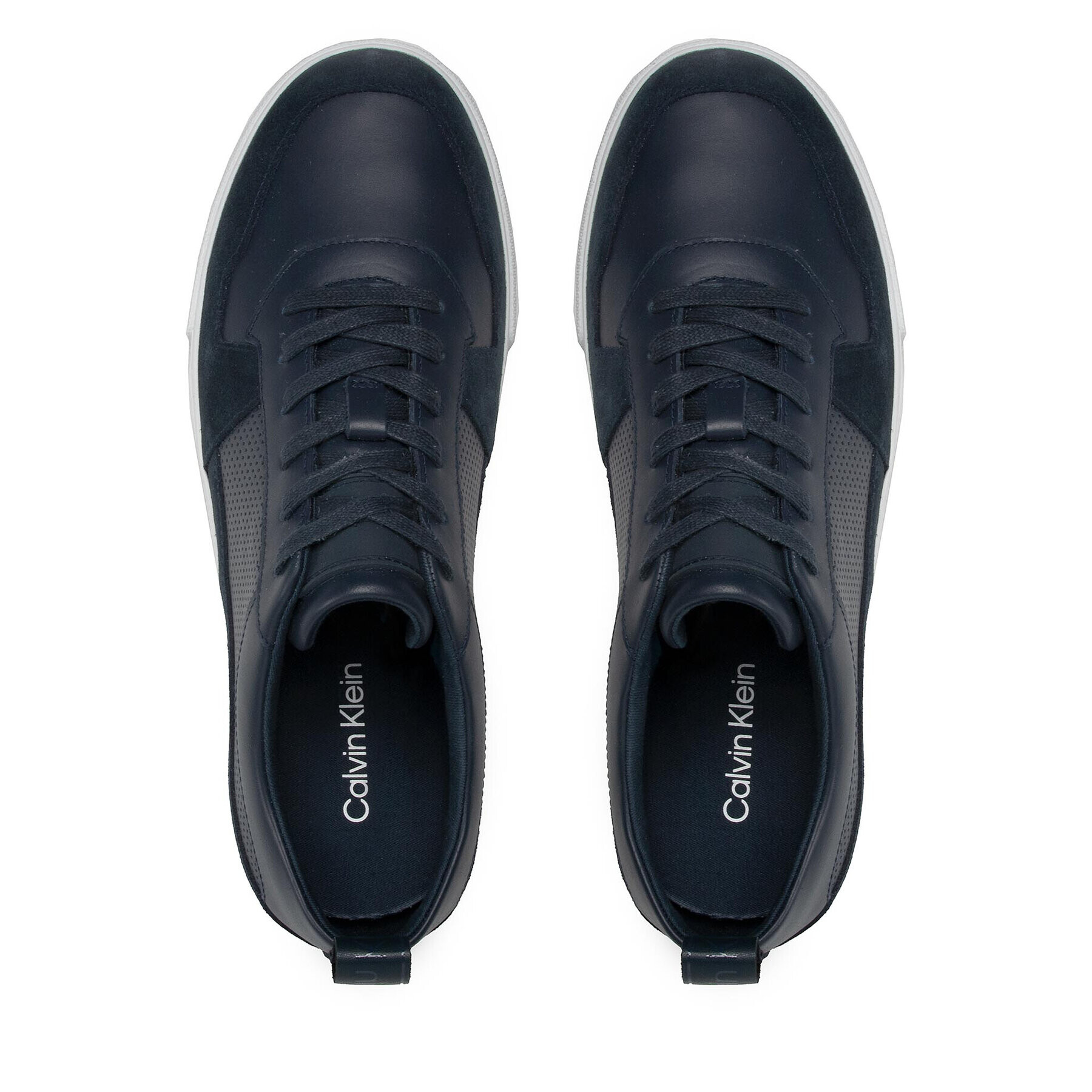 Calvin Klein Сникърси Low Top Lace Up Lth HM0HM00495 Тъмносин - Pepit.bg