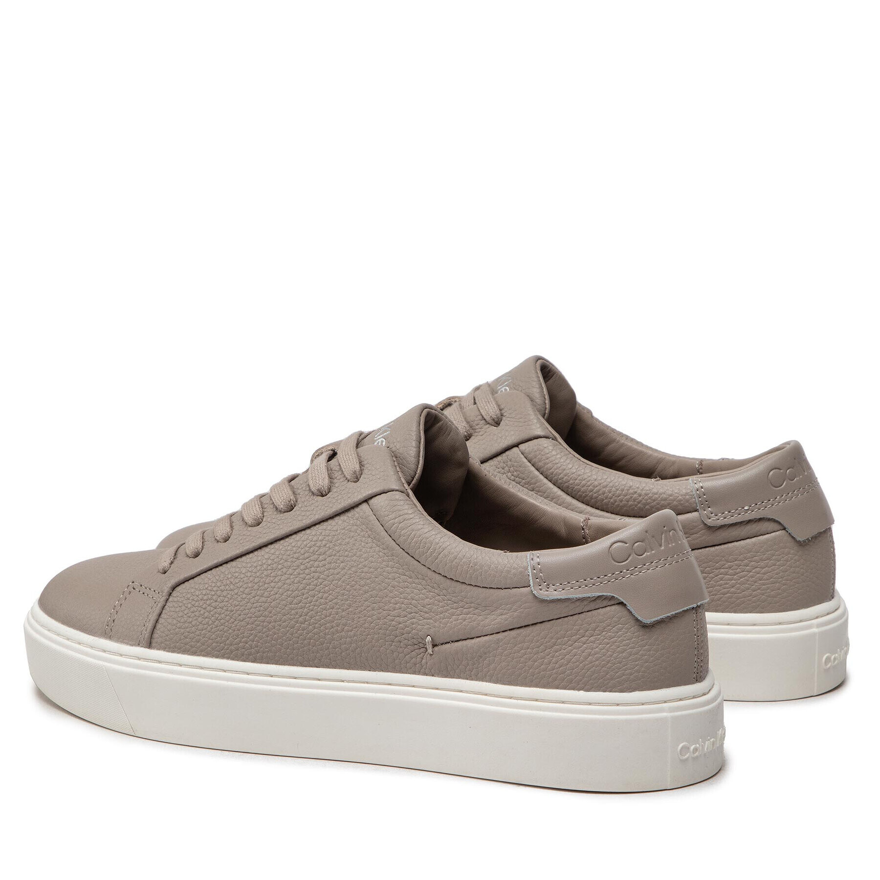 Calvin Klein Сникърси Low Top Lace Up Lth HM0HM00742 Сив - Pepit.bg