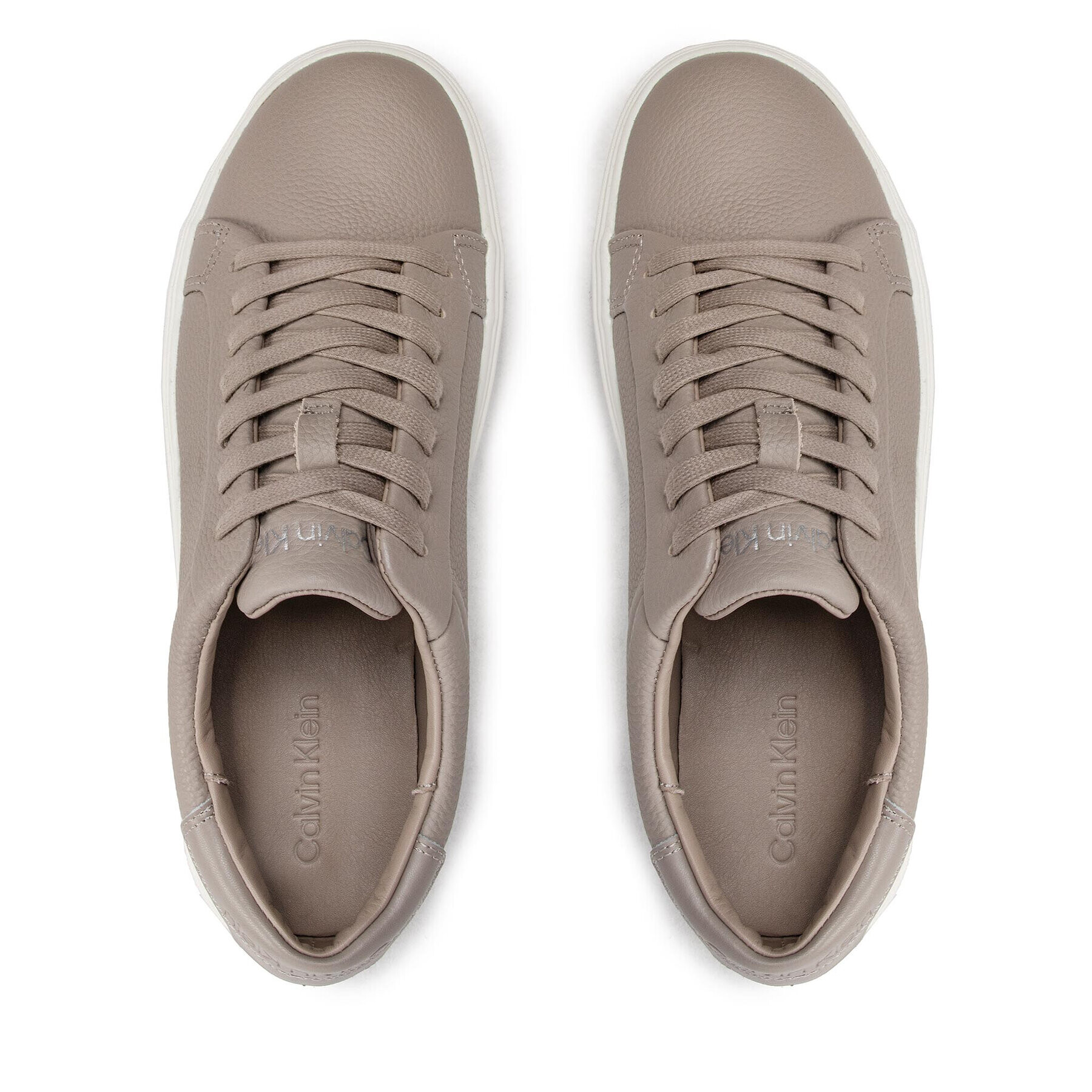 Calvin Klein Сникърси Low Top Lace Up Lth HM0HM00742 Сив - Pepit.bg