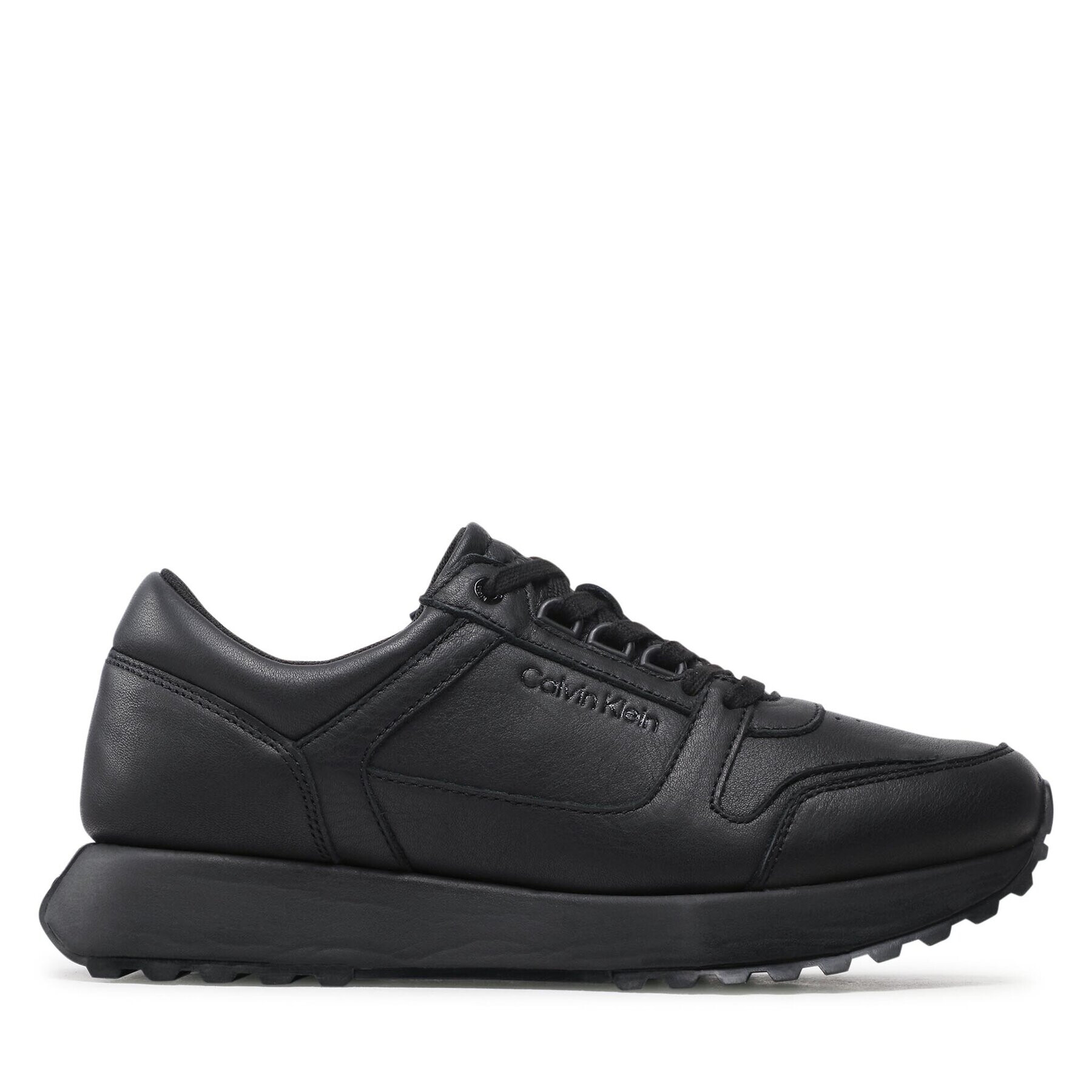 Calvin Klein Сникърси Low Top Lace Up Lth HM0HM00747 Черен - Pepit.bg