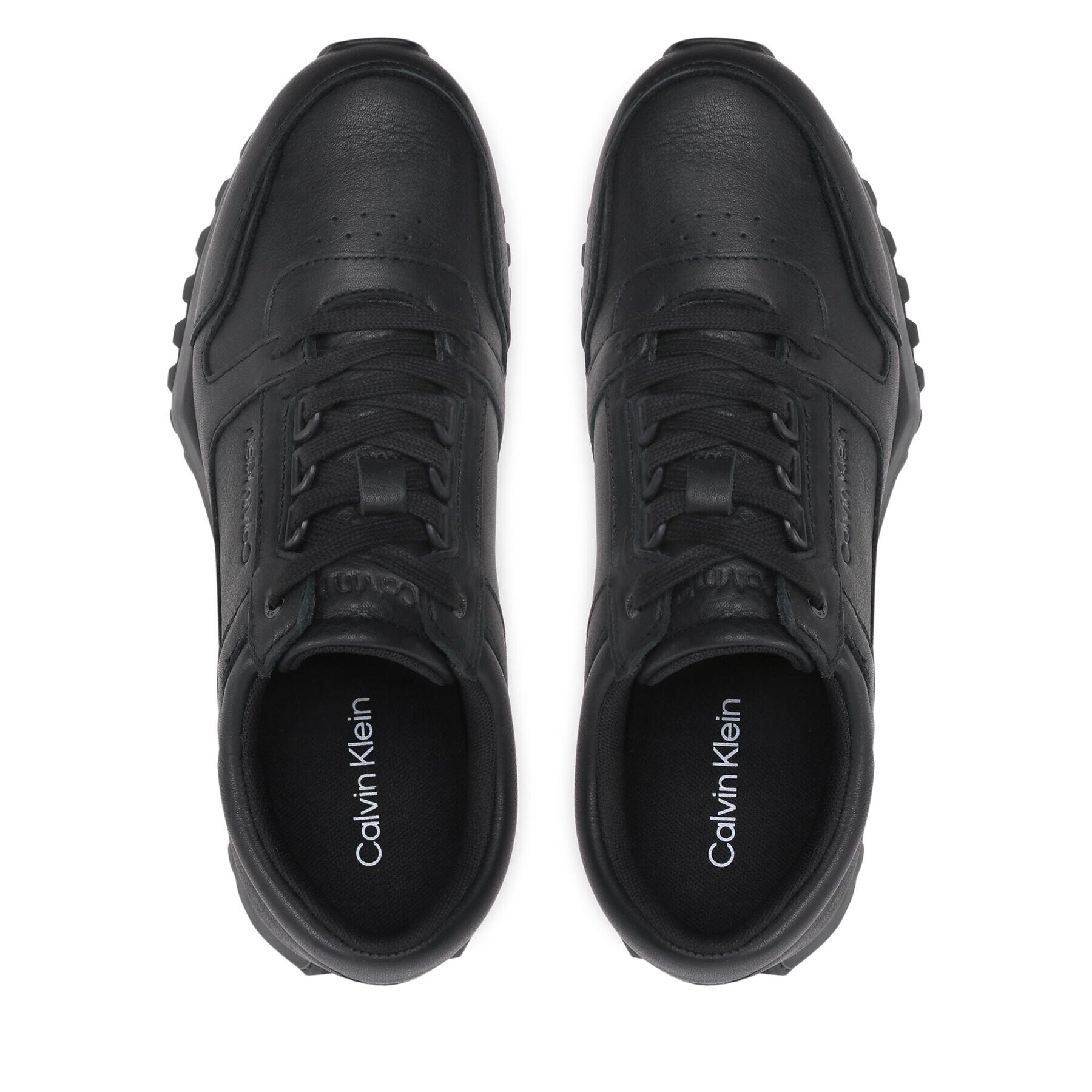 Calvin Klein Сникърси Low Top Lace Up Lth HM0HM00747 Черен - Pepit.bg