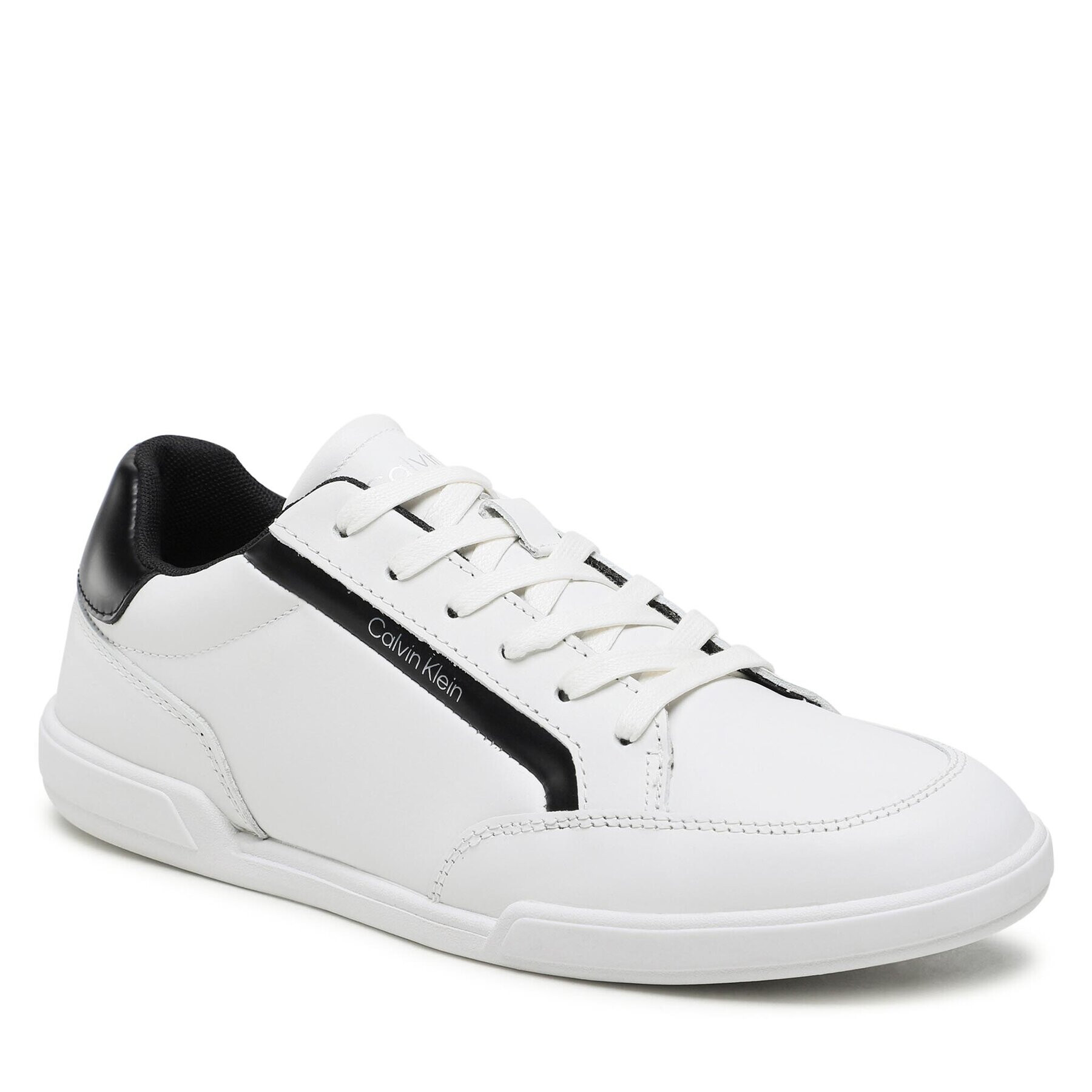 Calvin Klein Сникърси Low Top Lace Up Lth HM0HM00821 Бял - Pepit.bg