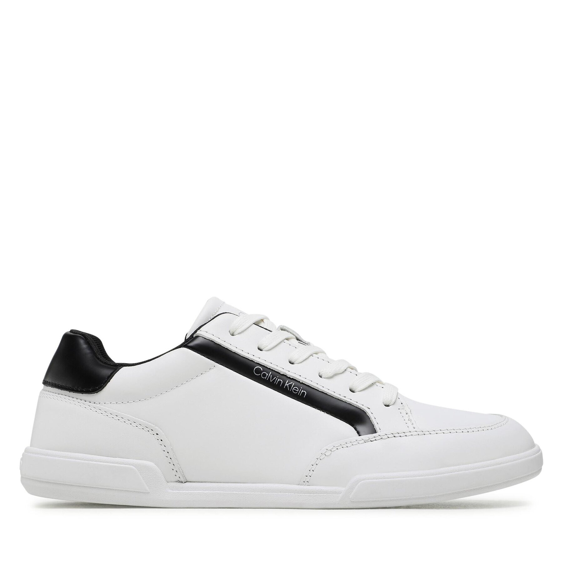 Calvin Klein Сникърси Low Top Lace Up Lth HM0HM00821 Бял - Pepit.bg