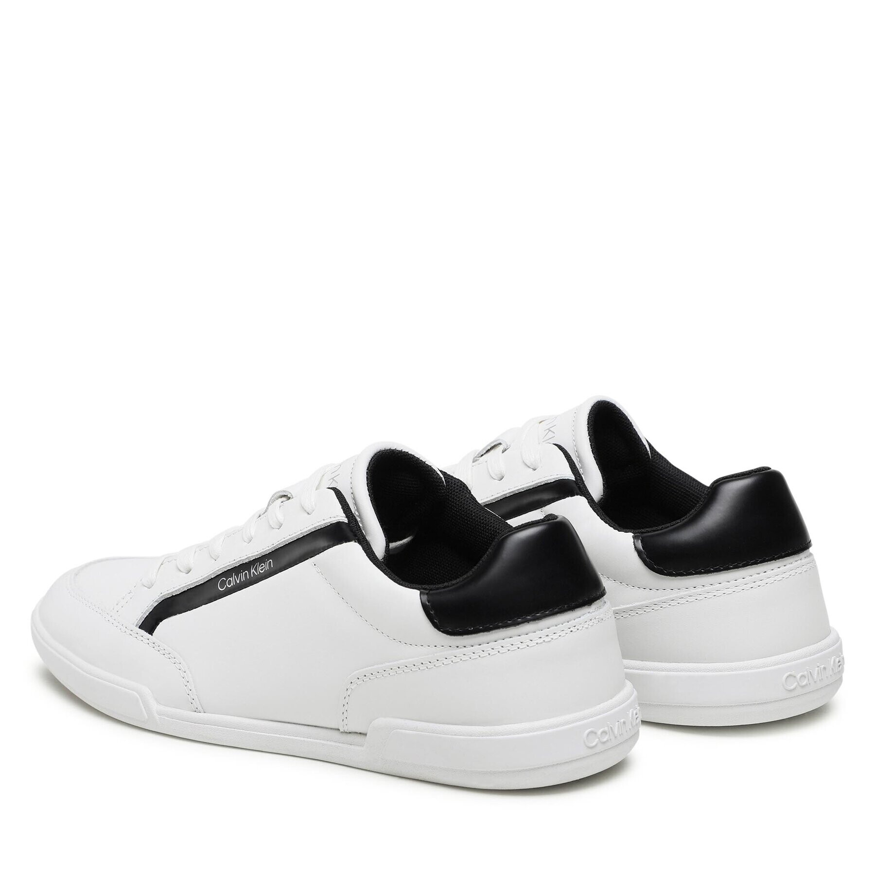 Calvin Klein Сникърси Low Top Lace Up Lth HM0HM00821 Бял - Pepit.bg