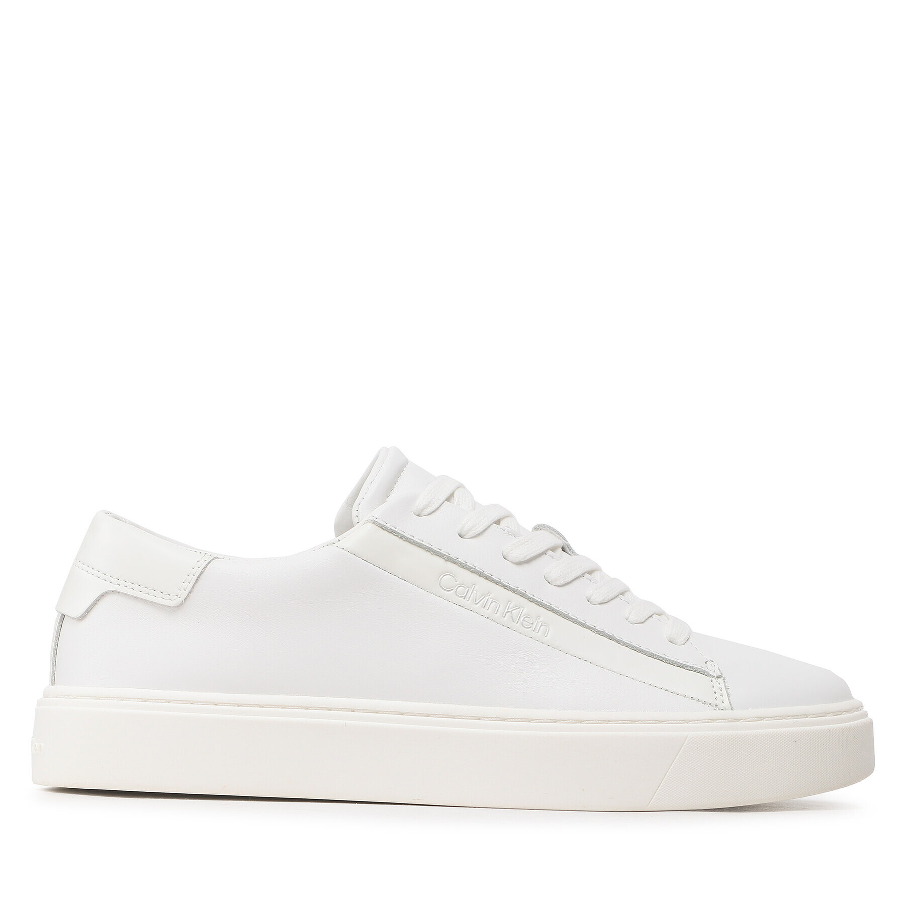 Calvin Klein Сникърси Low Top Lace Up Lth HM0HM00861 Бял - Pepit.bg