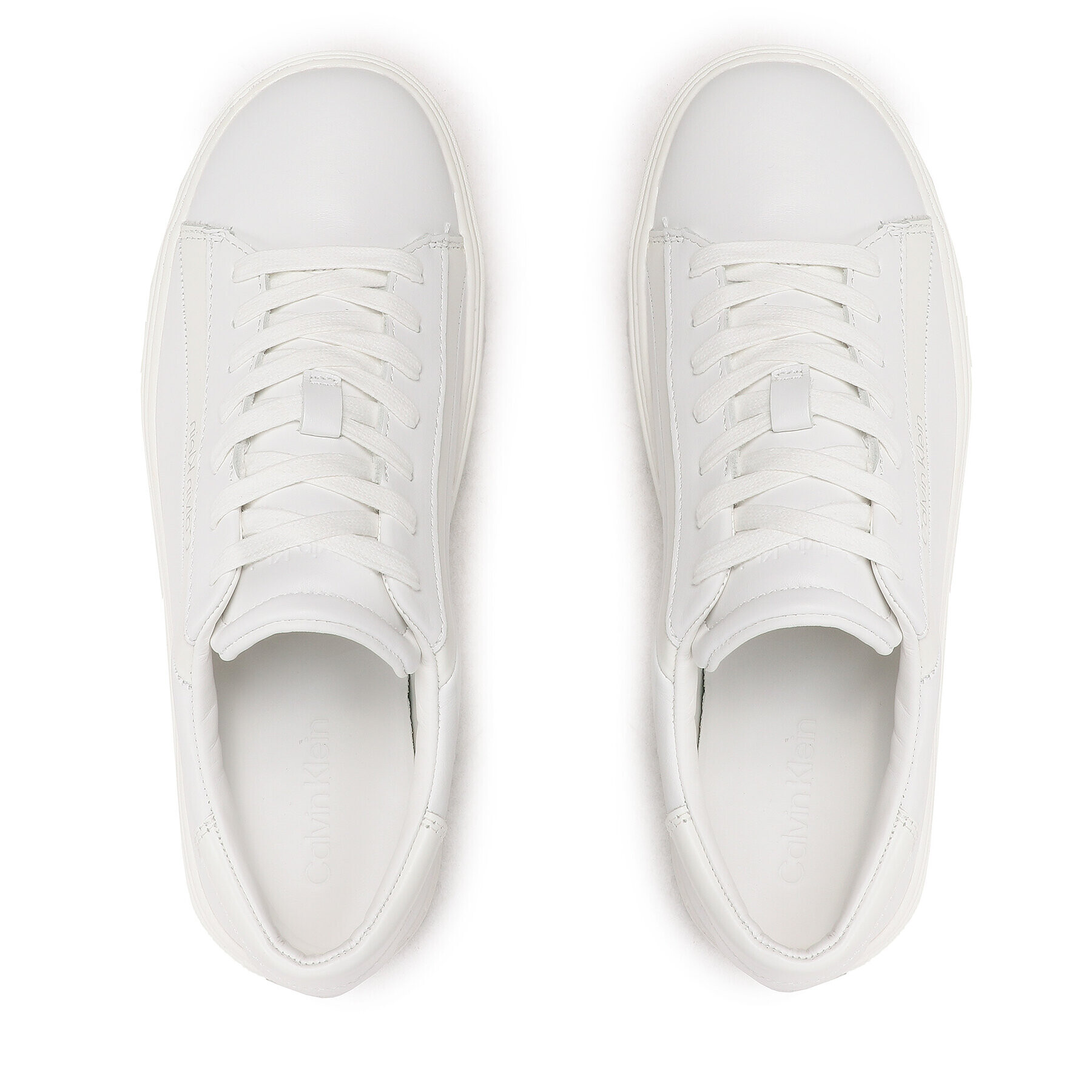 Calvin Klein Сникърси Low Top Lace Up Lth HM0HM00861 Бял - Pepit.bg