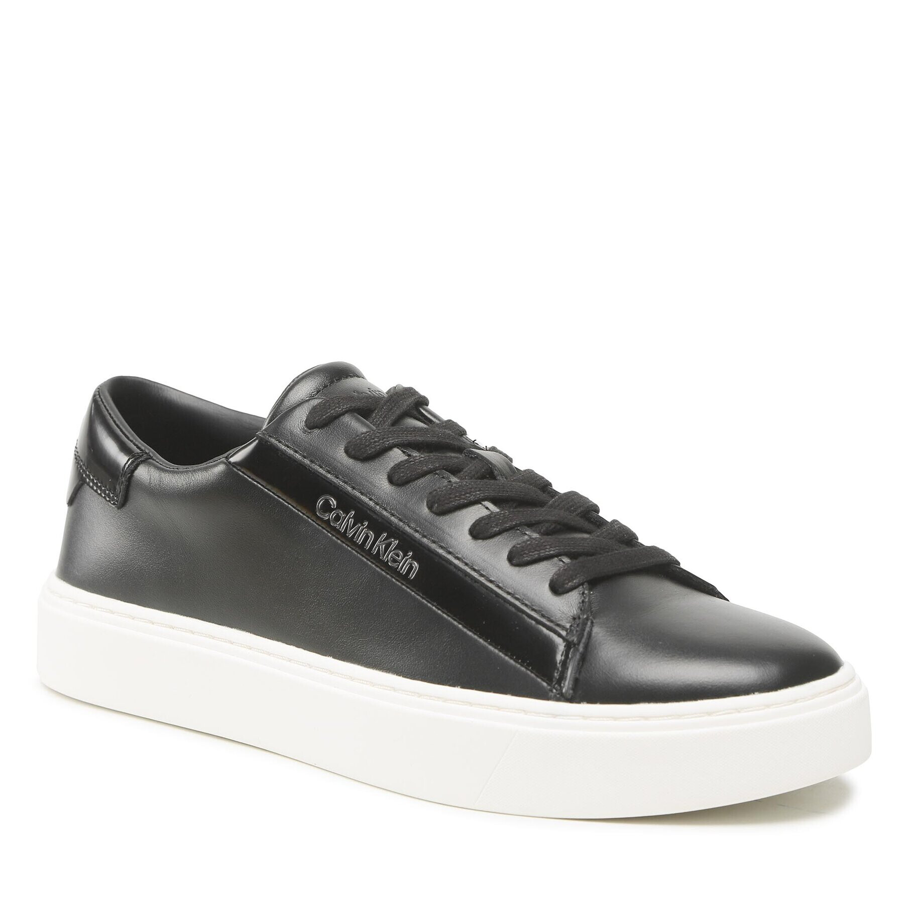 Calvin Klein Сникърси Low Top Lace Up Lth HM0HM00861 Черен - Pepit.bg