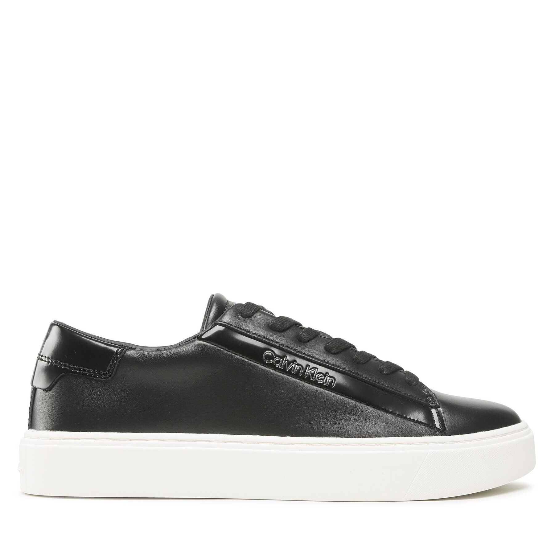 Calvin Klein Сникърси Low Top Lace Up Lth HM0HM00861 Черен - Pepit.bg