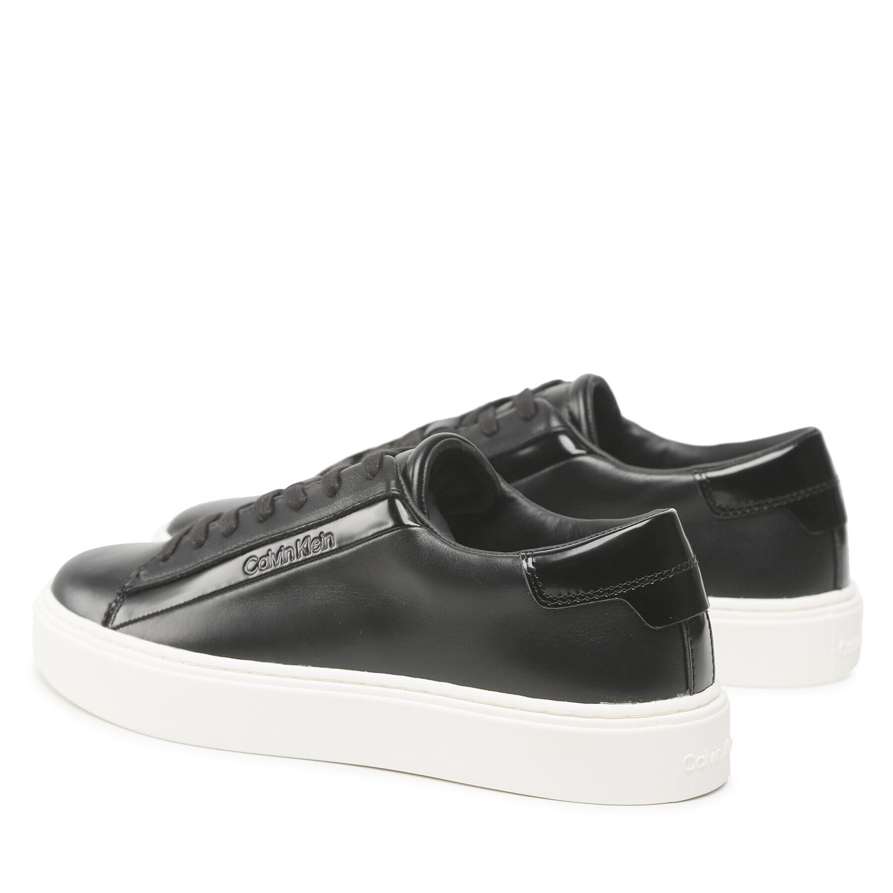 Calvin Klein Сникърси Low Top Lace Up Lth HM0HM00861 Черен - Pepit.bg