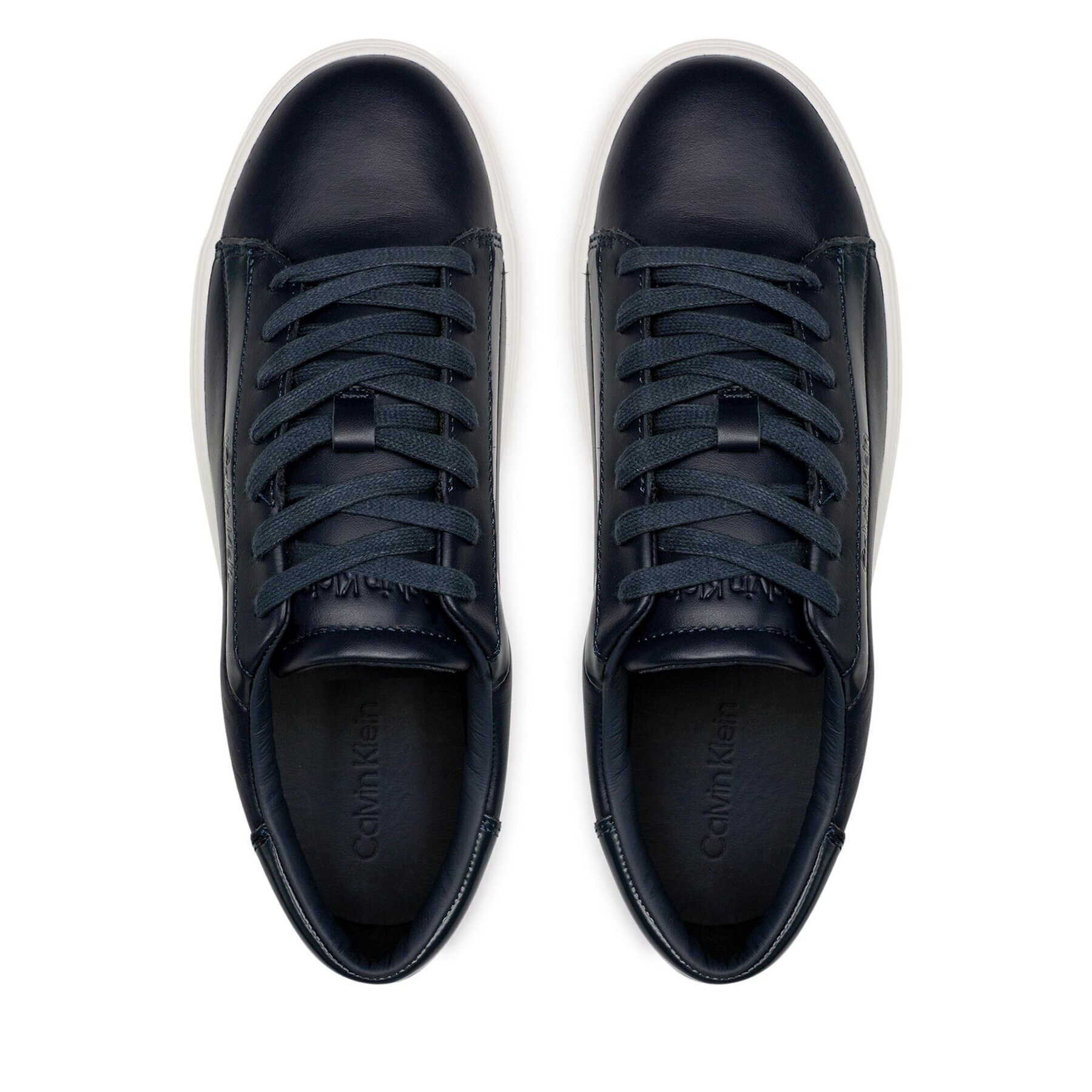 Calvin Klein Сникърси Low Top Lace Up Lth HM0HM00861 Тъмносин - Pepit.bg