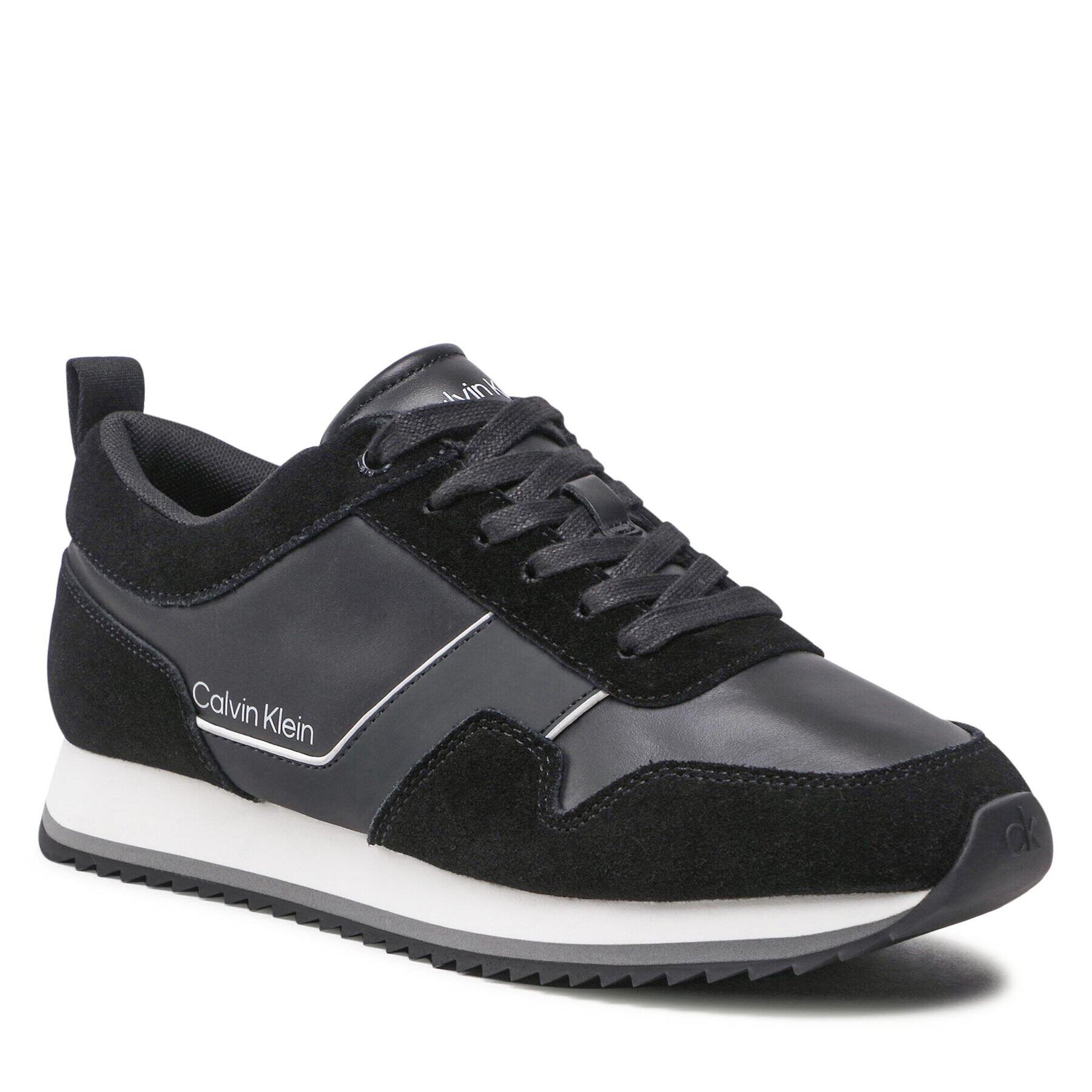 Calvin Klein Сникърси Low Top Lace Up Lth HM0HM00881 Черен - Pepit.bg