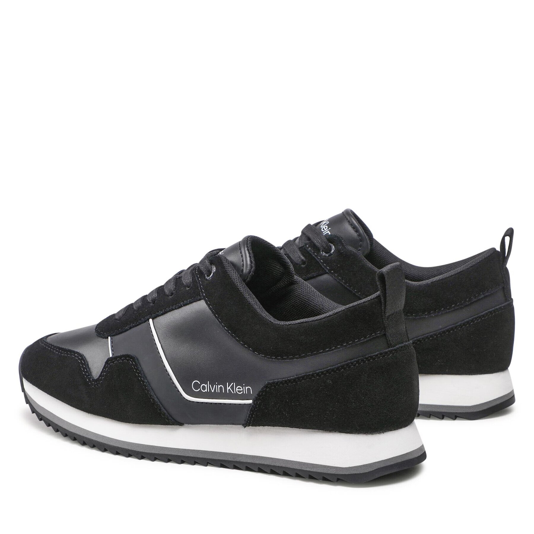 Calvin Klein Сникърси Low Top Lace Up Lth HM0HM00881 Черен - Pepit.bg