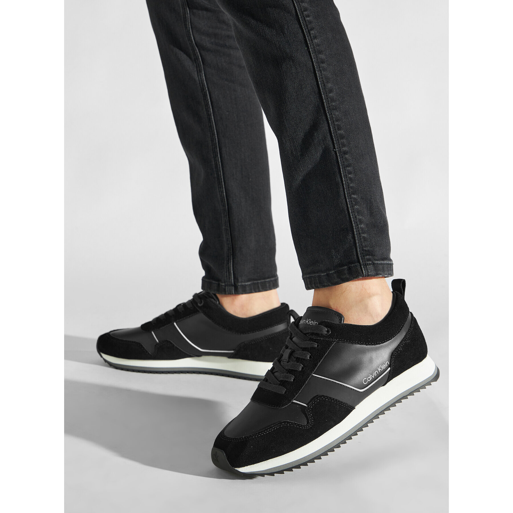 Calvin Klein Сникърси Low Top Lace Up Lth HM0HM00881 Черен - Pepit.bg