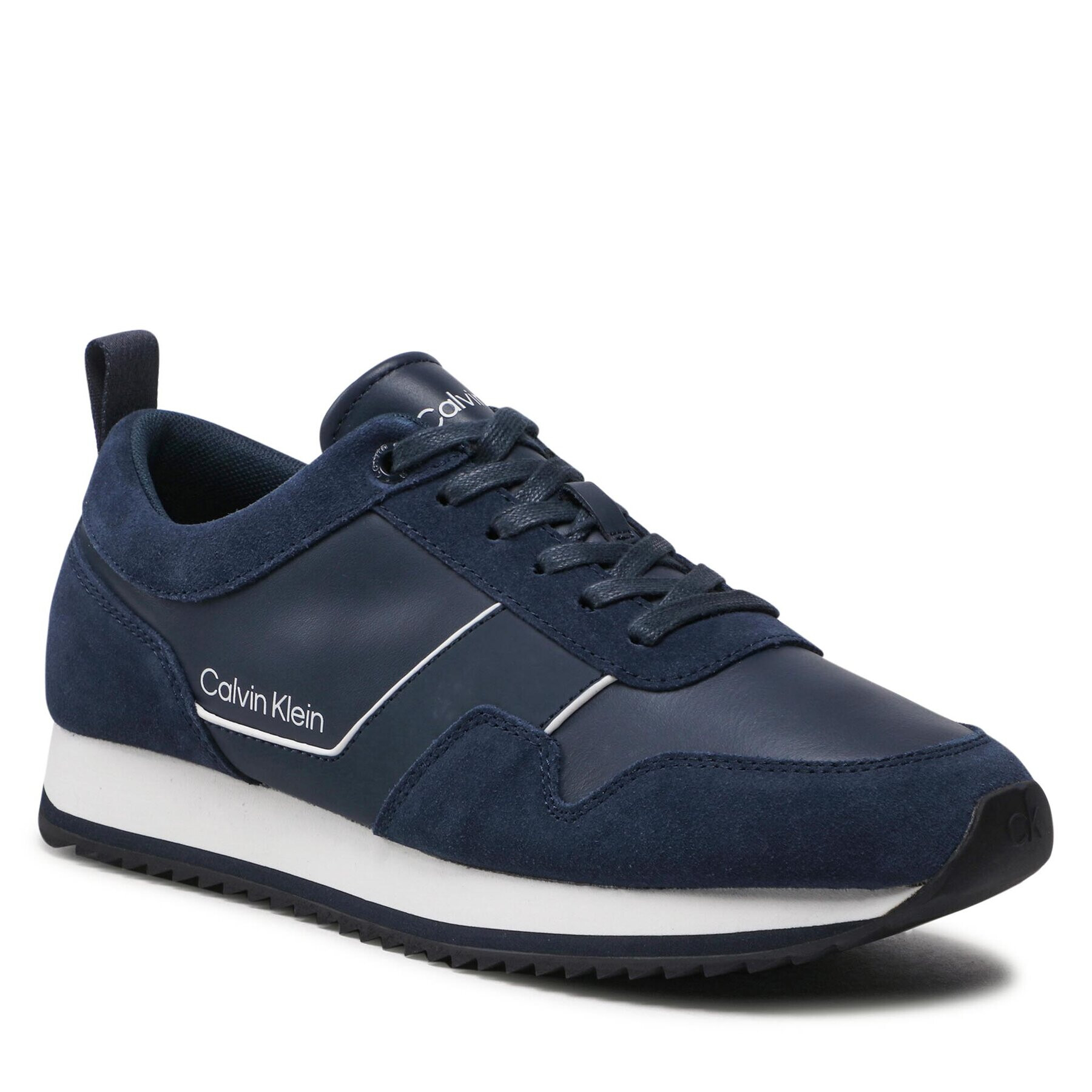 Calvin Klein Сникърси Low Top Lace Up Lth HM0HM00881 Тъмносин - Pepit.bg