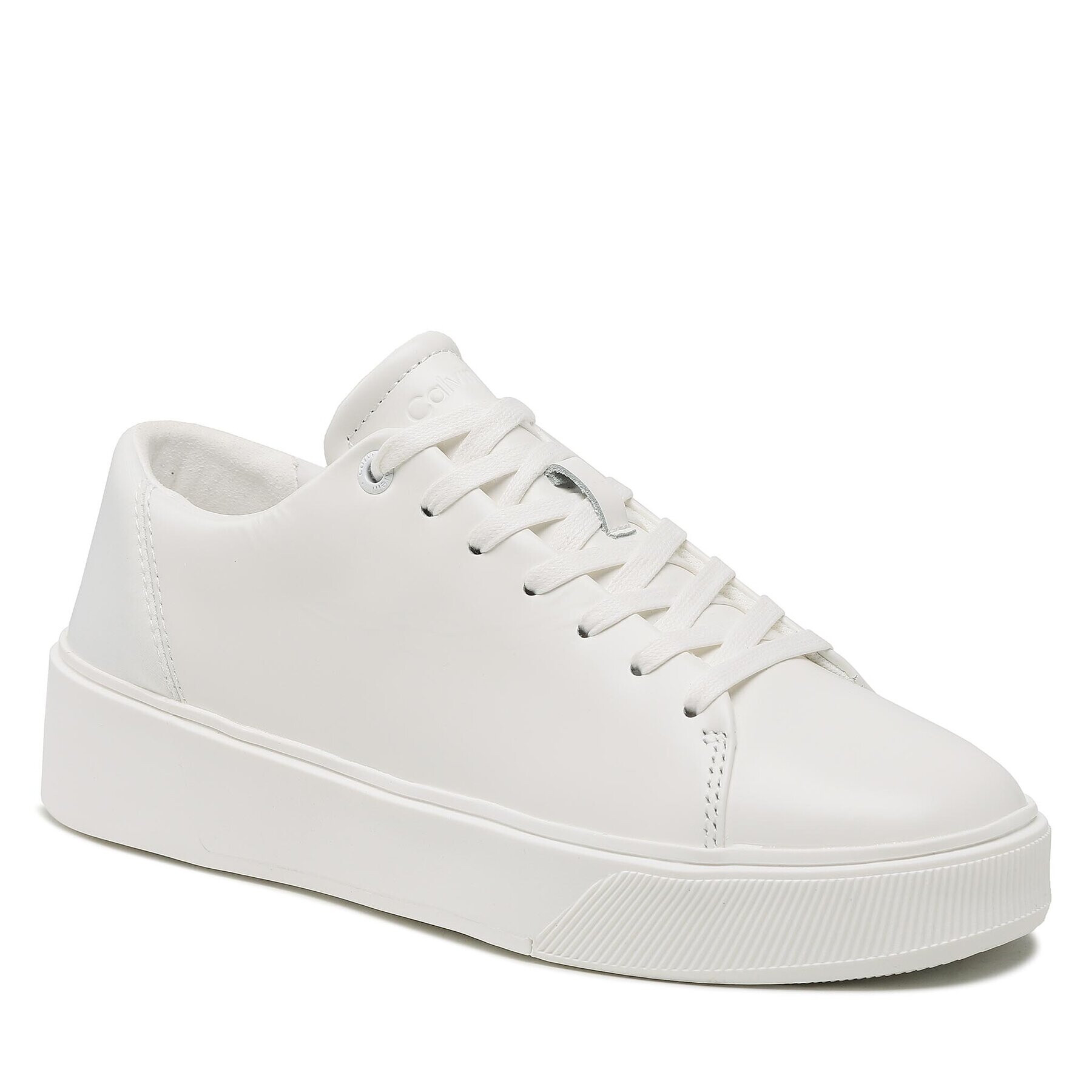 Calvin Klein Сникърси Low Top Lace Up Lth HM0HM00930 Бял - Pepit.bg