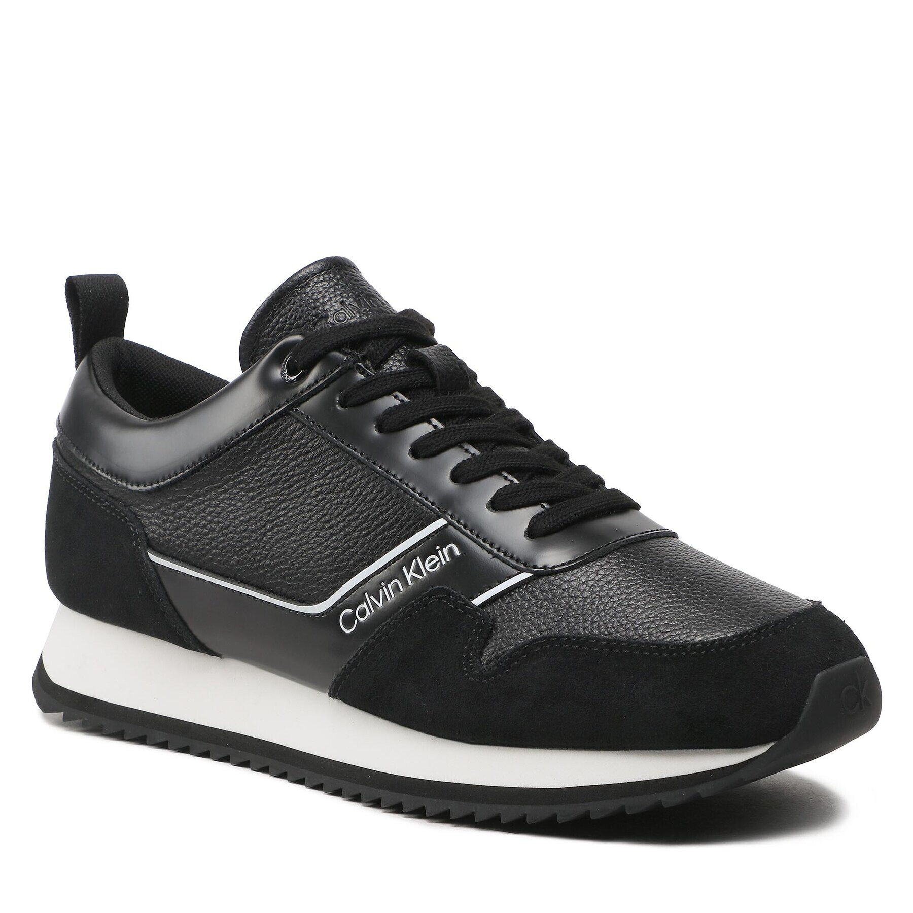 Calvin Klein Сникърси Low Top Lace Up Lth HM0HM01017 Черен - Pepit.bg