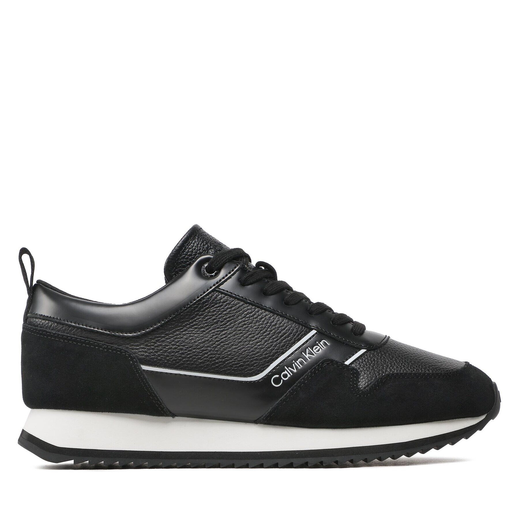 Calvin Klein Сникърси Low Top Lace Up Lth HM0HM01017 Черен - Pepit.bg