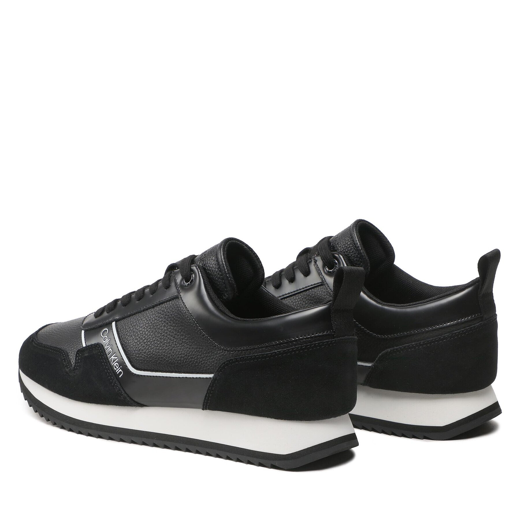 Calvin Klein Сникърси Low Top Lace Up Lth HM0HM01017 Черен - Pepit.bg