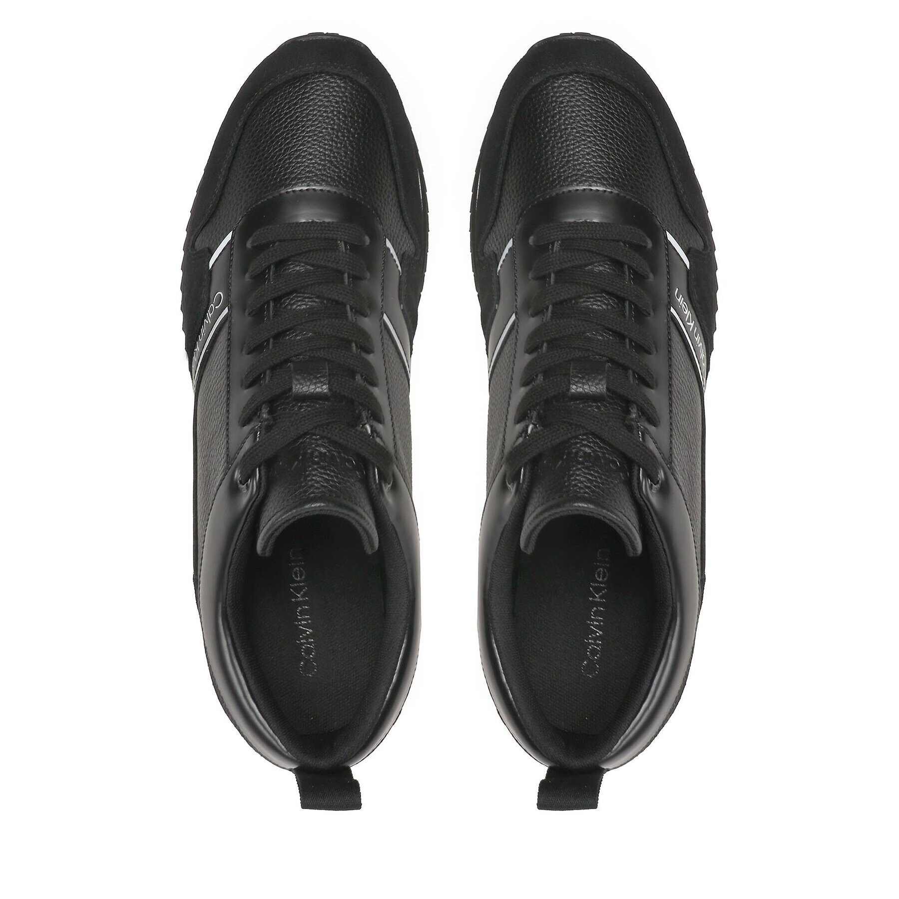 Calvin Klein Сникърси Low Top Lace Up Lth HM0HM01017 Черен - Pepit.bg