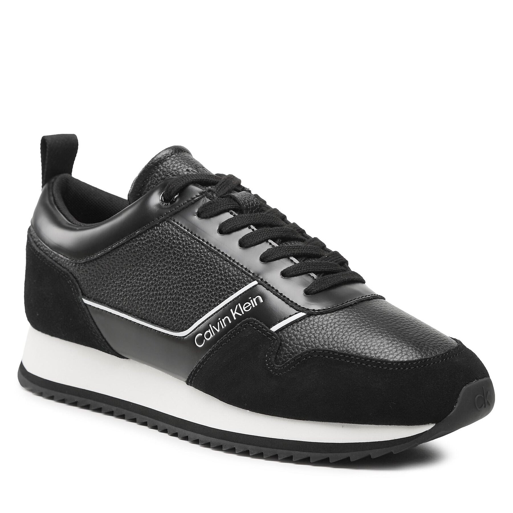 Calvin Klein Сникърси Low Top Lace Up Lth HM0HM01017 Черен - Pepit.bg