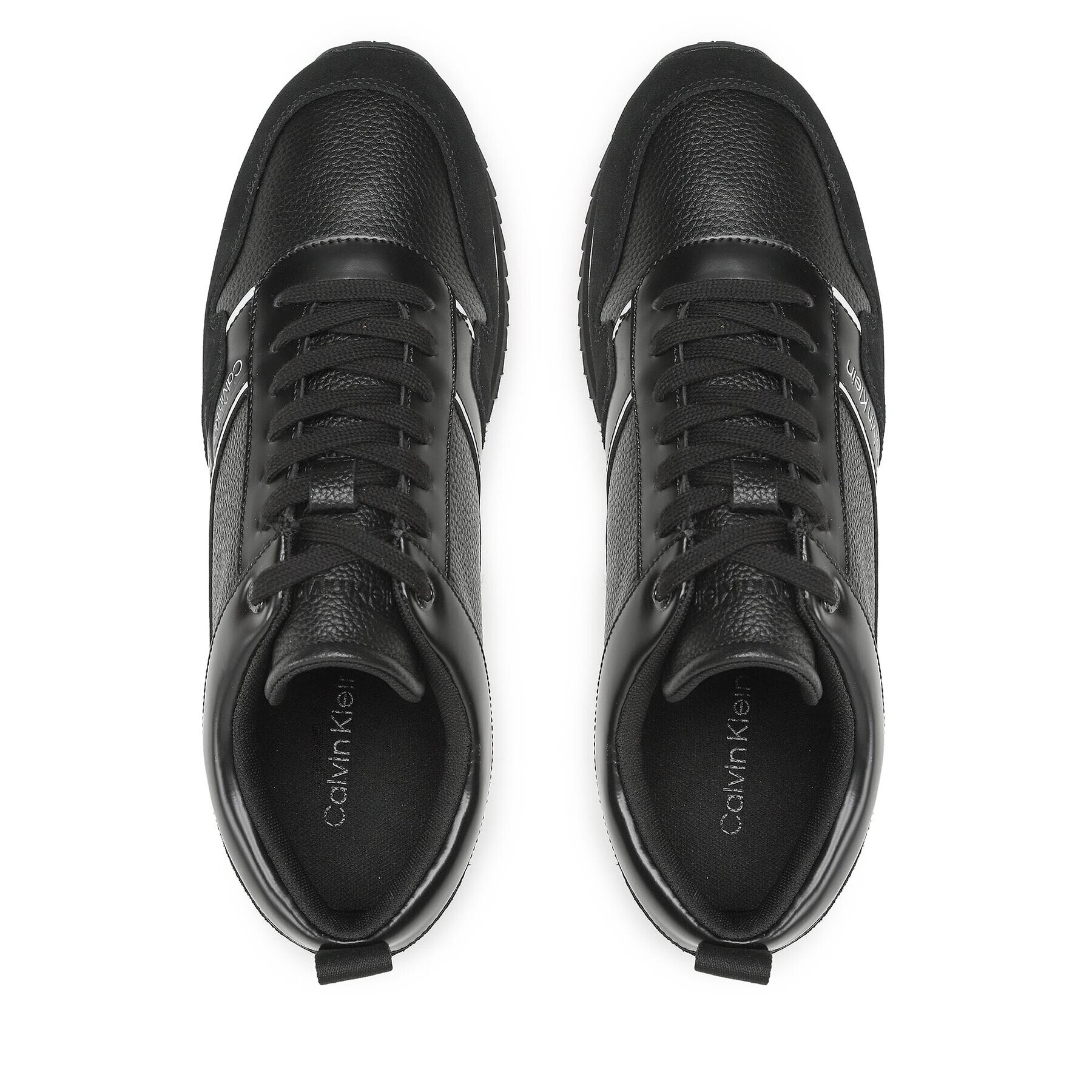 Calvin Klein Сникърси Low Top Lace Up Lth HM0HM01017 Черен - Pepit.bg