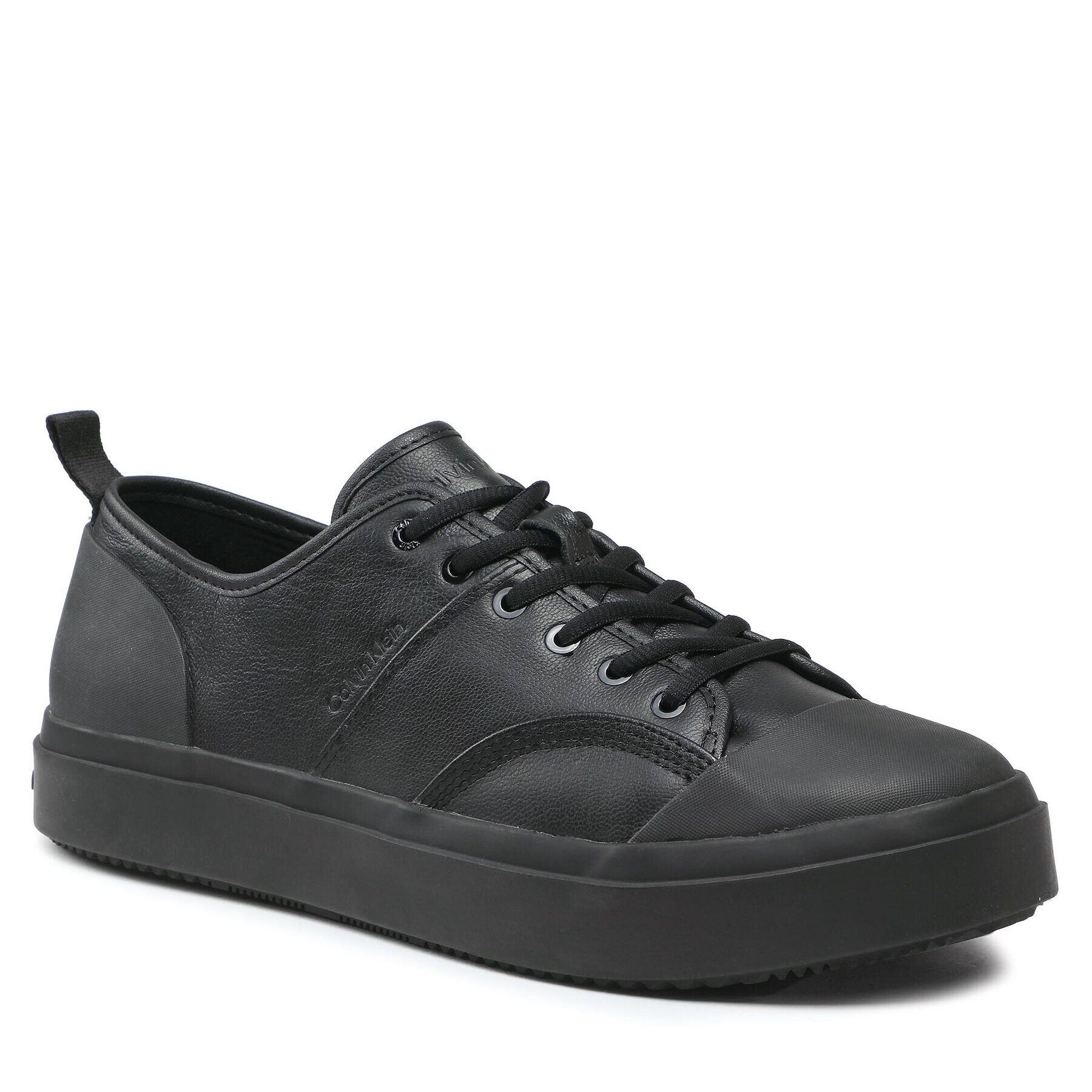 Calvin Klein Кецове Low Top Lace Up Lth HM0HM01045 Черен - Pepit.bg