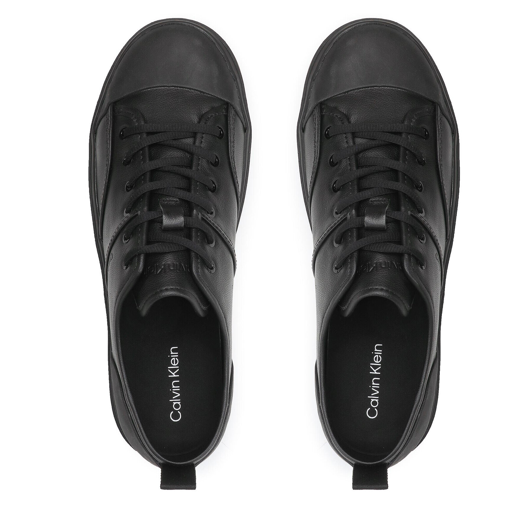 Calvin Klein Кецове Low Top Lace Up Lth HM0HM01045 Черен - Pepit.bg