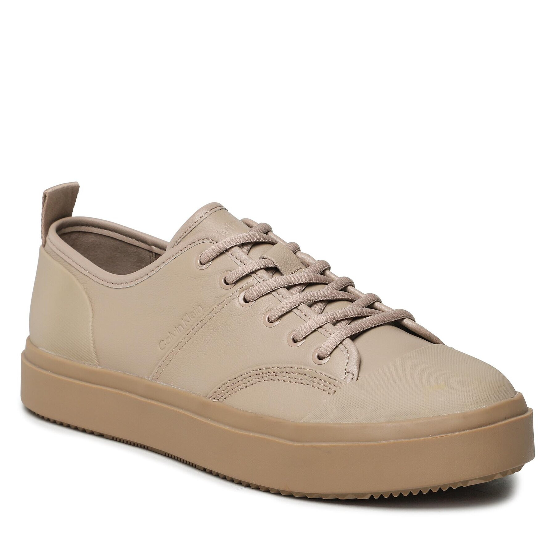 Calvin Klein Кецове Low Top Lace Up Lth HM0HM01045 Кафяв - Pepit.bg