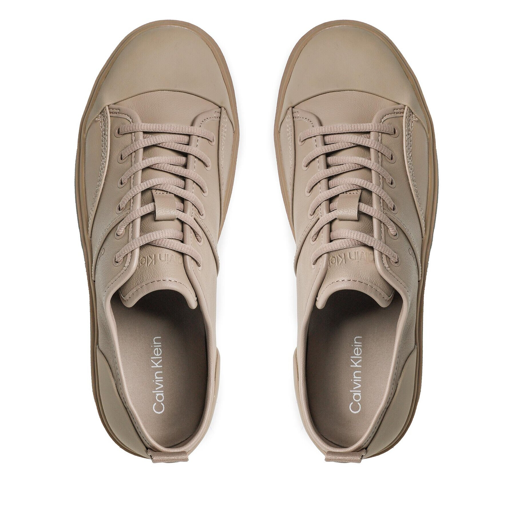 Calvin Klein Кецове Low Top Lace Up Lth HM0HM01045 Кафяв - Pepit.bg