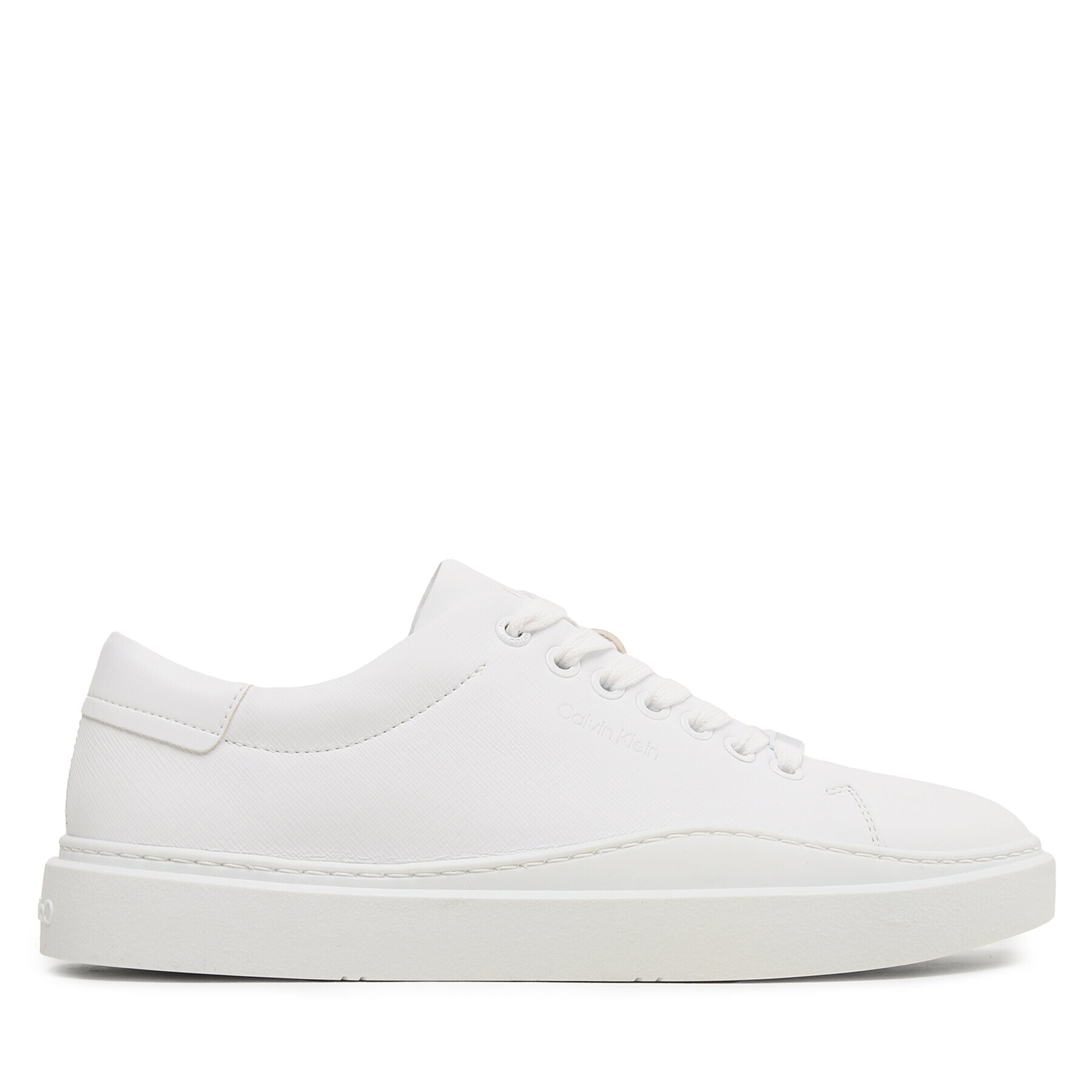 Calvin Klein Сникърси Low Top Lace Up Lth HM0HM01051 Бял - Pepit.bg