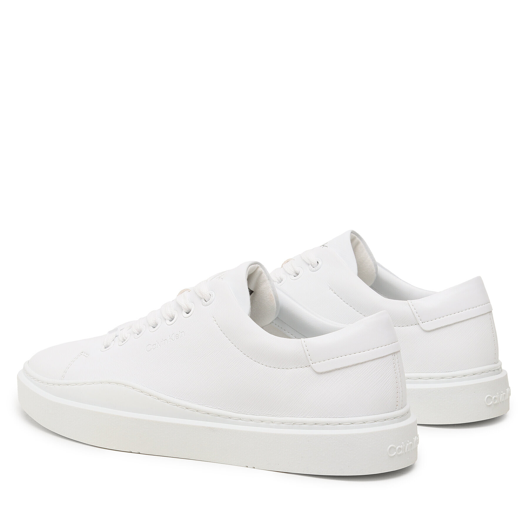 Calvin Klein Сникърси Low Top Lace Up Lth HM0HM01051 Бял - Pepit.bg