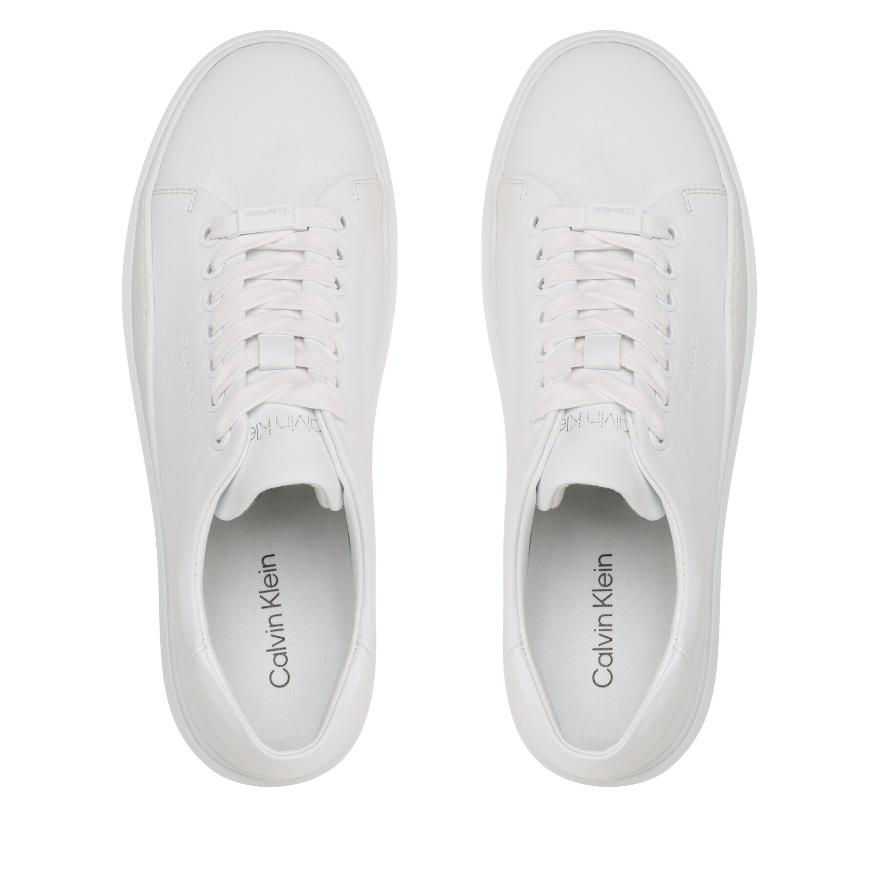 Calvin Klein Сникърси Low Top Lace Up Lth HM0HM01051 Бял - Pepit.bg