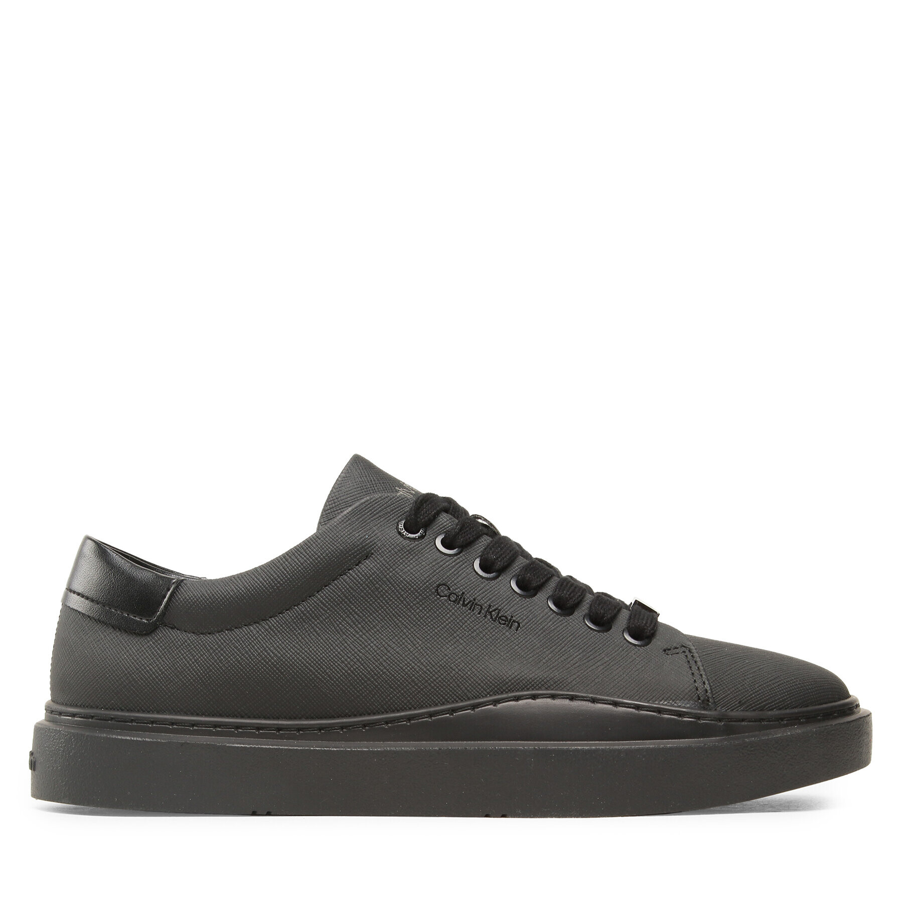 Calvin Klein Сникърси Low Top Lace Up Lth HM0HM01051 Черен - Pepit.bg