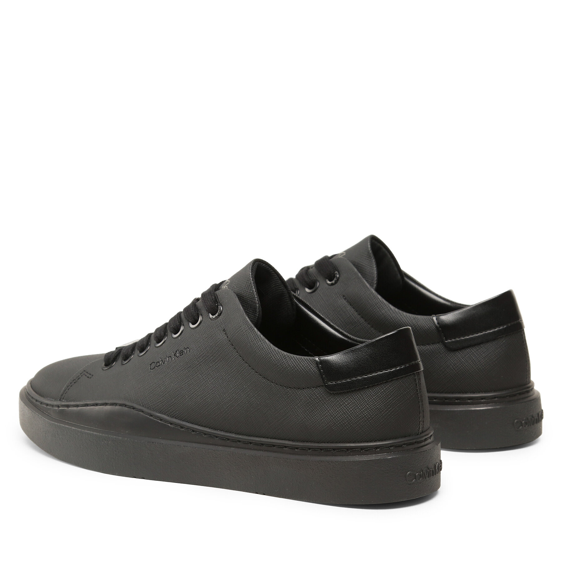 Calvin Klein Сникърси Low Top Lace Up Lth HM0HM01051 Черен - Pepit.bg