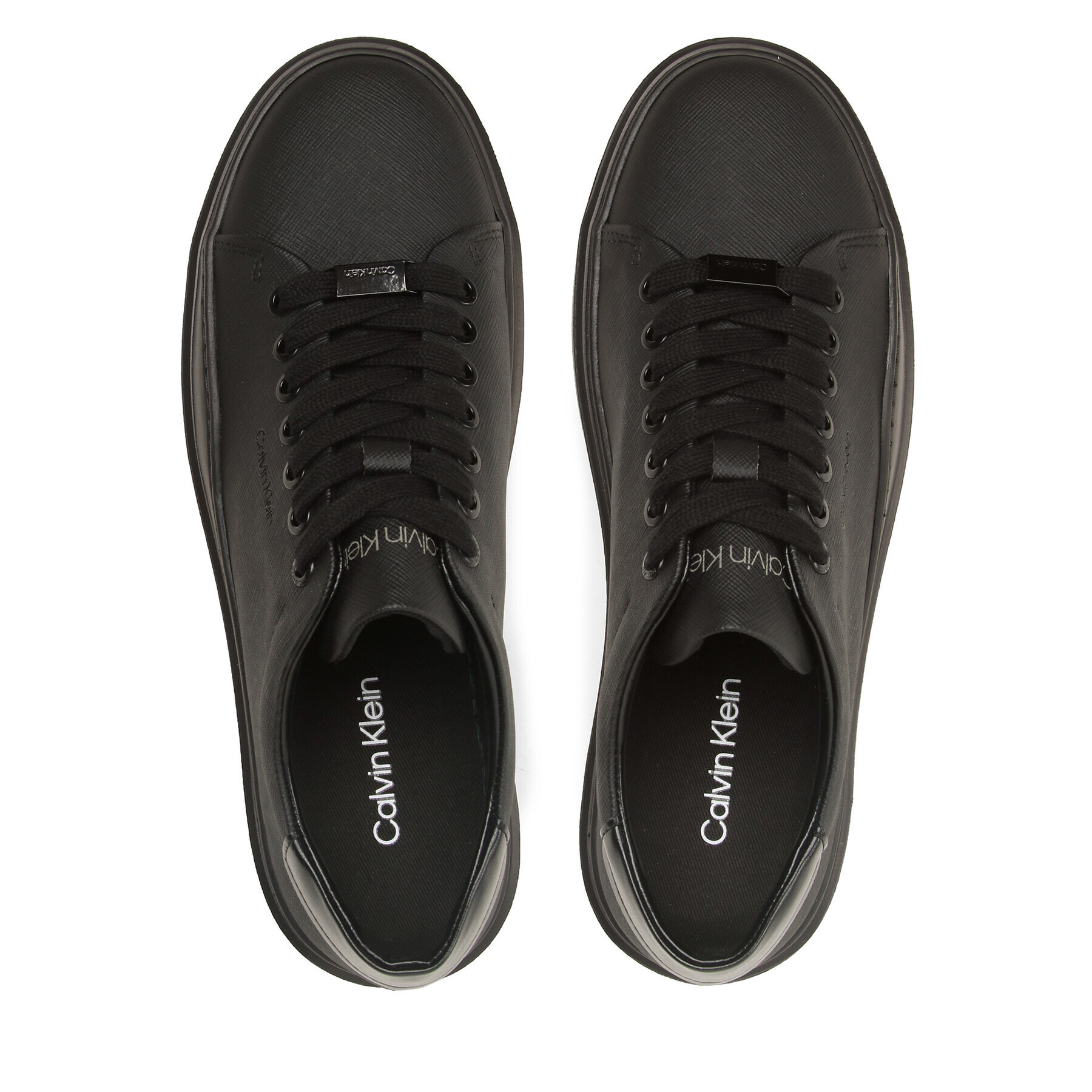 Calvin Klein Сникърси Low Top Lace Up Lth HM0HM01051 Черен - Pepit.bg