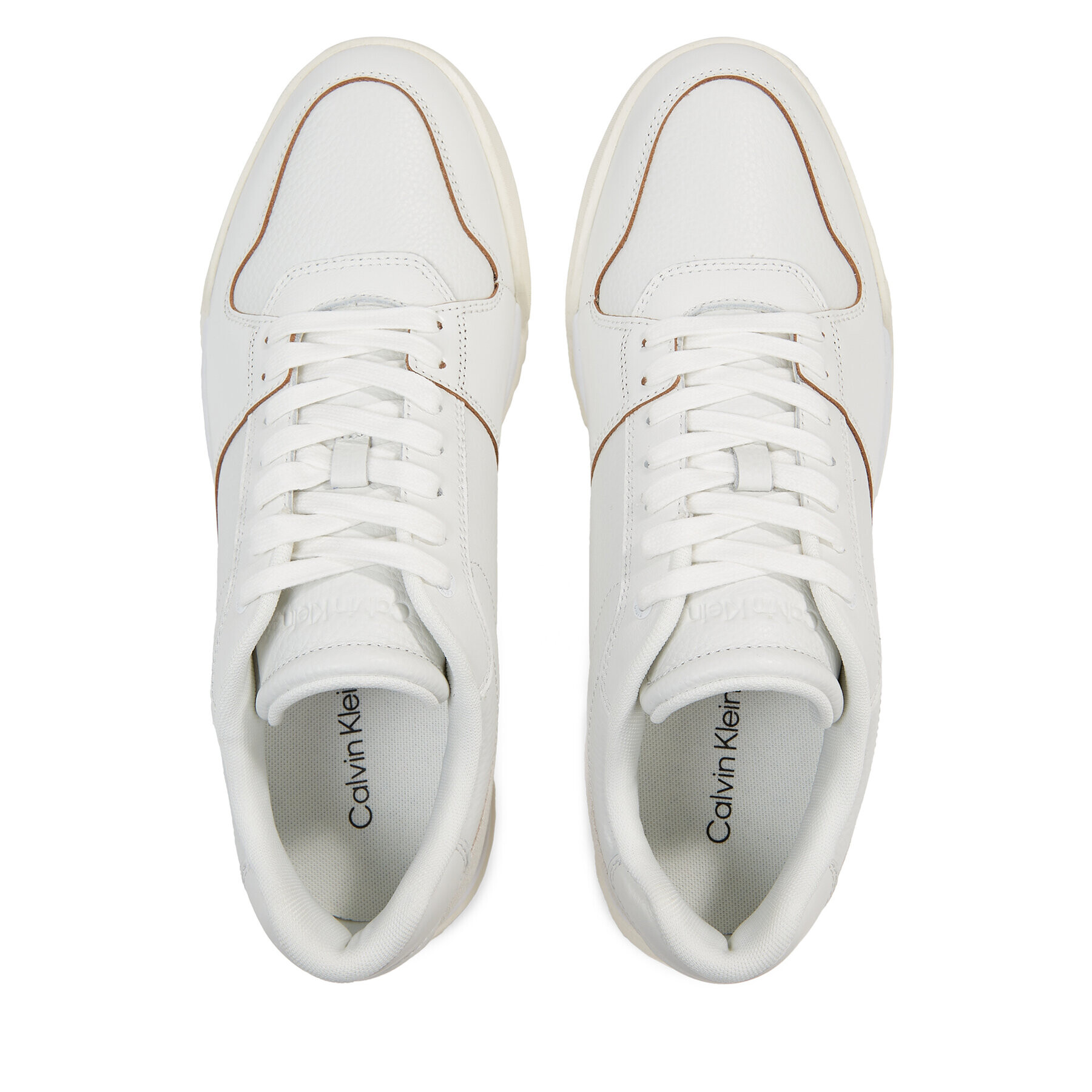 Calvin Klein Сникърси Low Top Lace Up Lth HM0HM01173 Бял - Pepit.bg