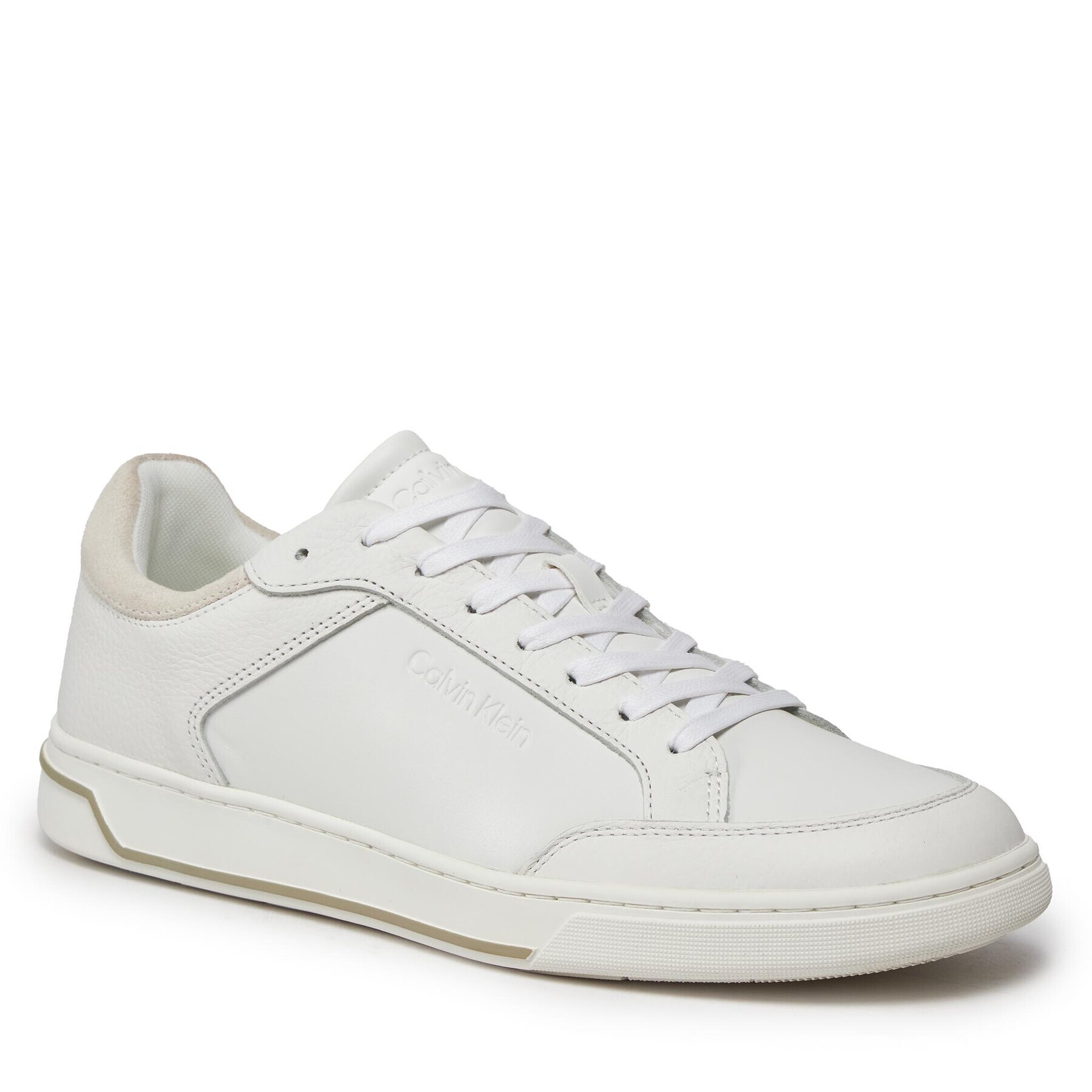 Calvin Klein Сникърси Low Top Lace Up Lth HM0HM01455 Бял - Pepit.bg