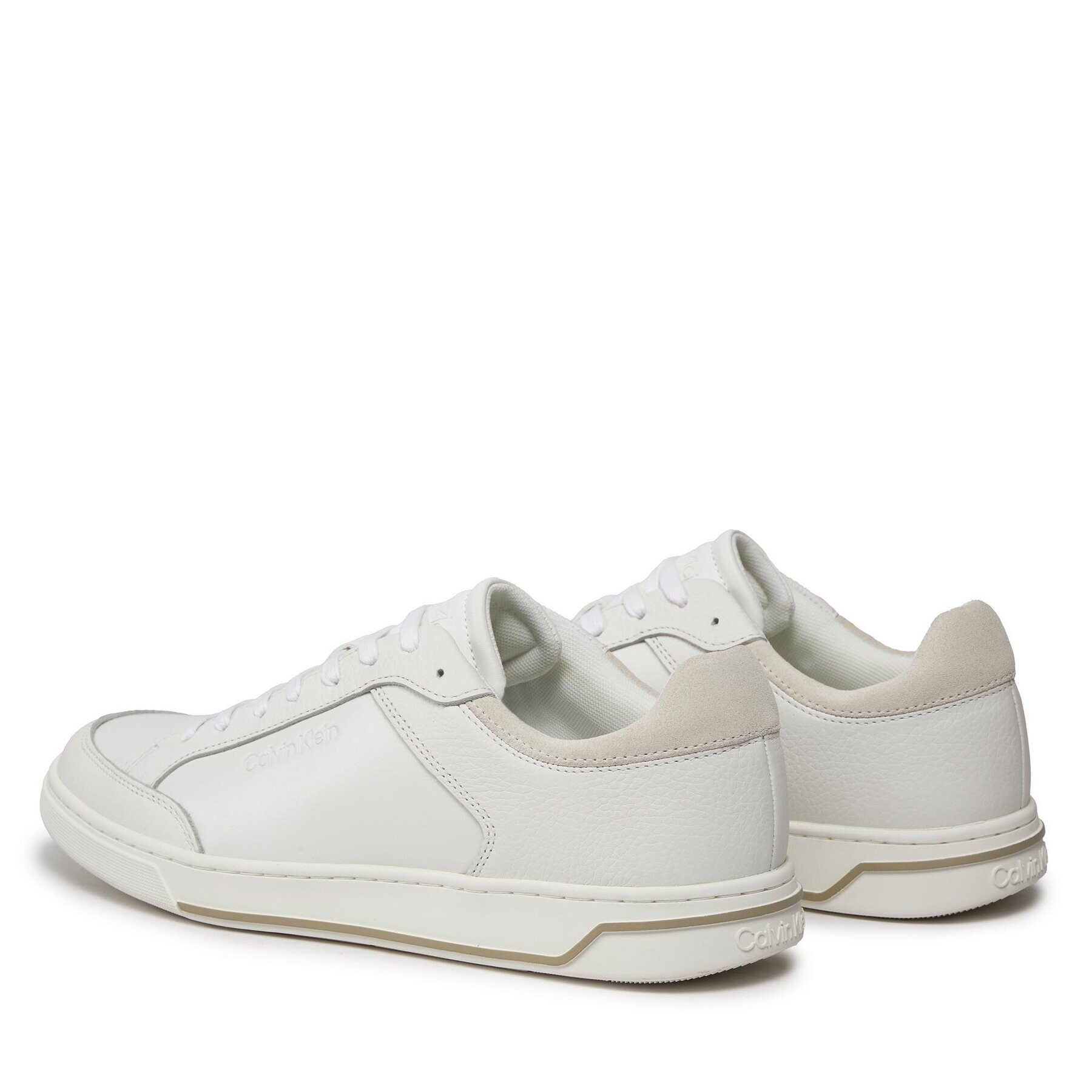 Calvin Klein Сникърси Low Top Lace Up Lth HM0HM01455 Бял - Pepit.bg