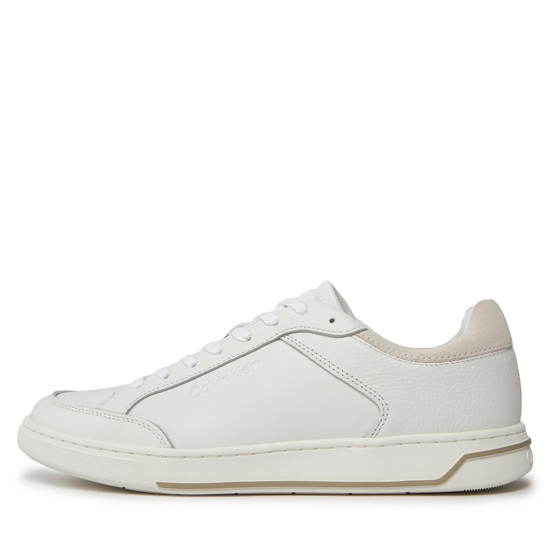 Calvin Klein Сникърси Low Top Lace Up Lth HM0HM01455 Бял - Pepit.bg