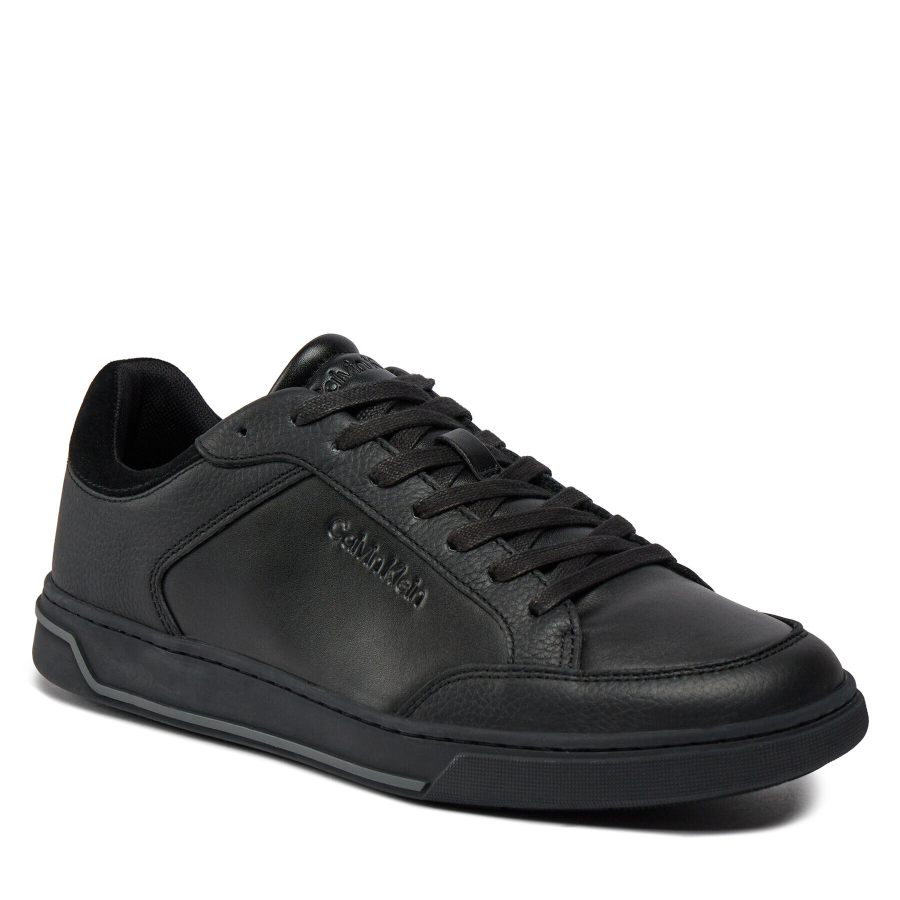 Calvin Klein Сникърси Low Top Lace Up Lth HM0HM01455 Черен - Pepit.bg