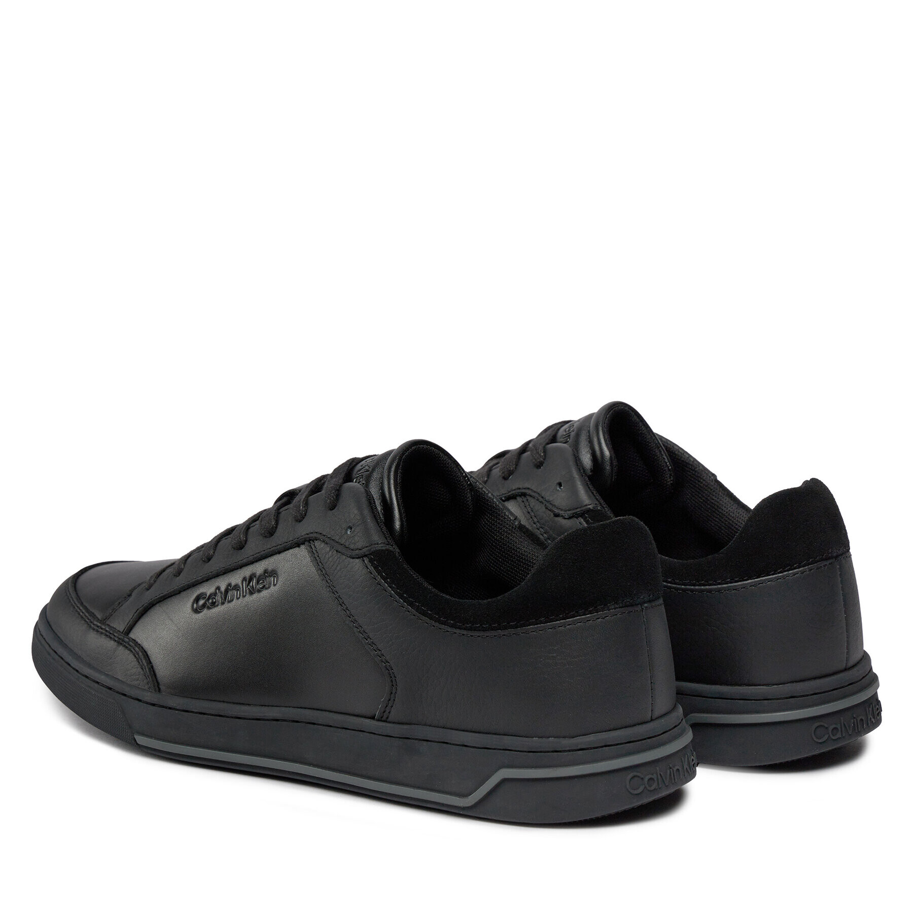 Calvin Klein Сникърси Low Top Lace Up Lth HM0HM01455 Черен - Pepit.bg