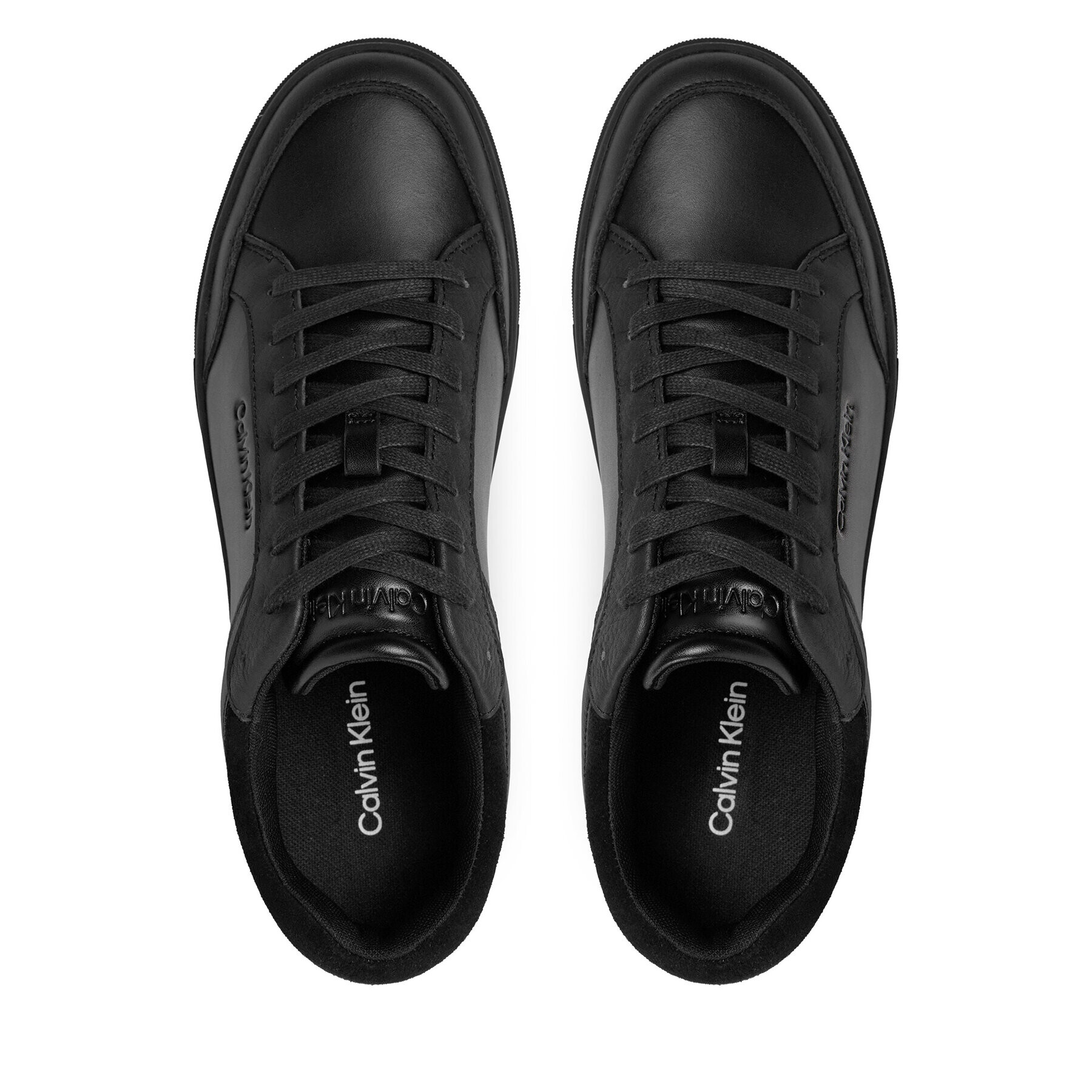 Calvin Klein Сникърси Low Top Lace Up Lth HM0HM01455 Черен - Pepit.bg
