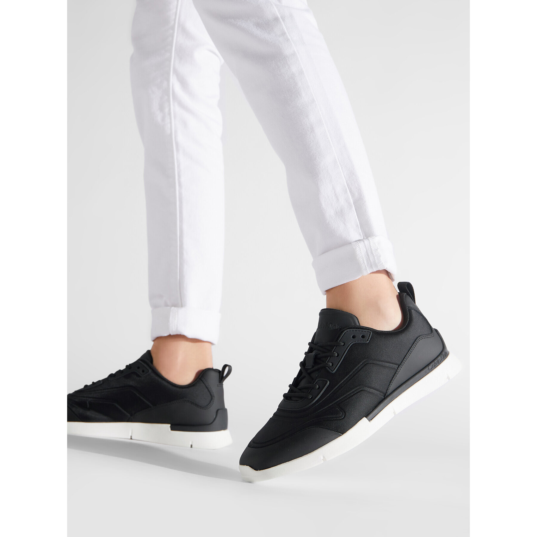 Calvin Klein Сникърси Low Top Lace Up Lth Mix HM0HM00618 Черен - Pepit.bg