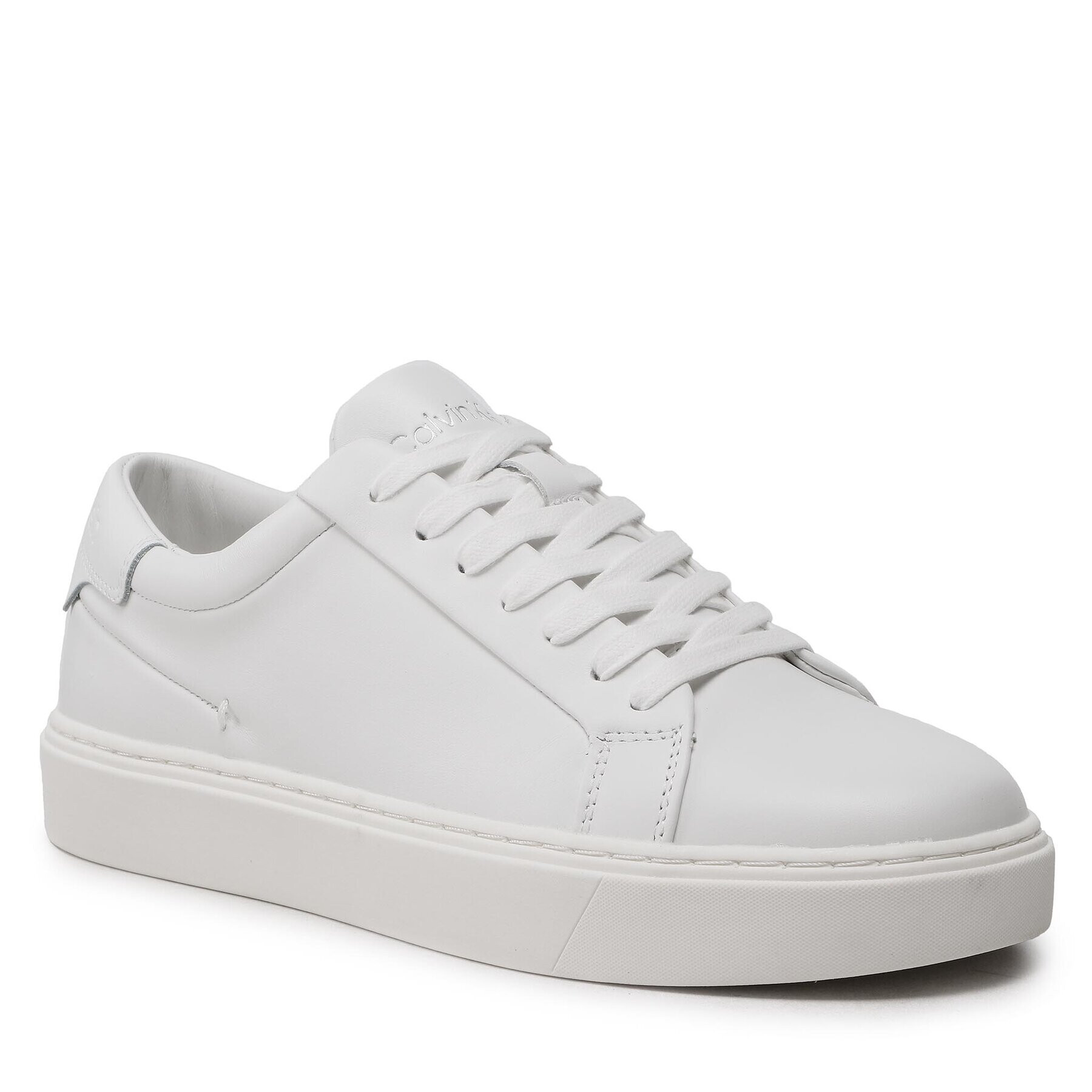 Calvin Klein Сникърси Low Top Lace Up Lth Sm HM0HM01018 Бял - Pepit.bg